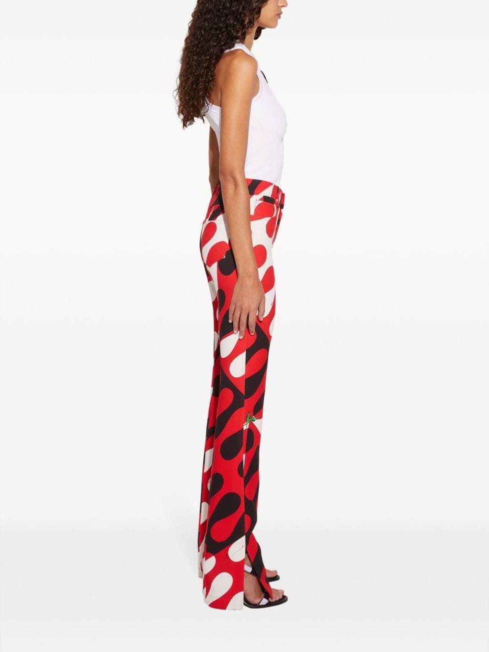 Leocorno-print straight-leg trousers - 3