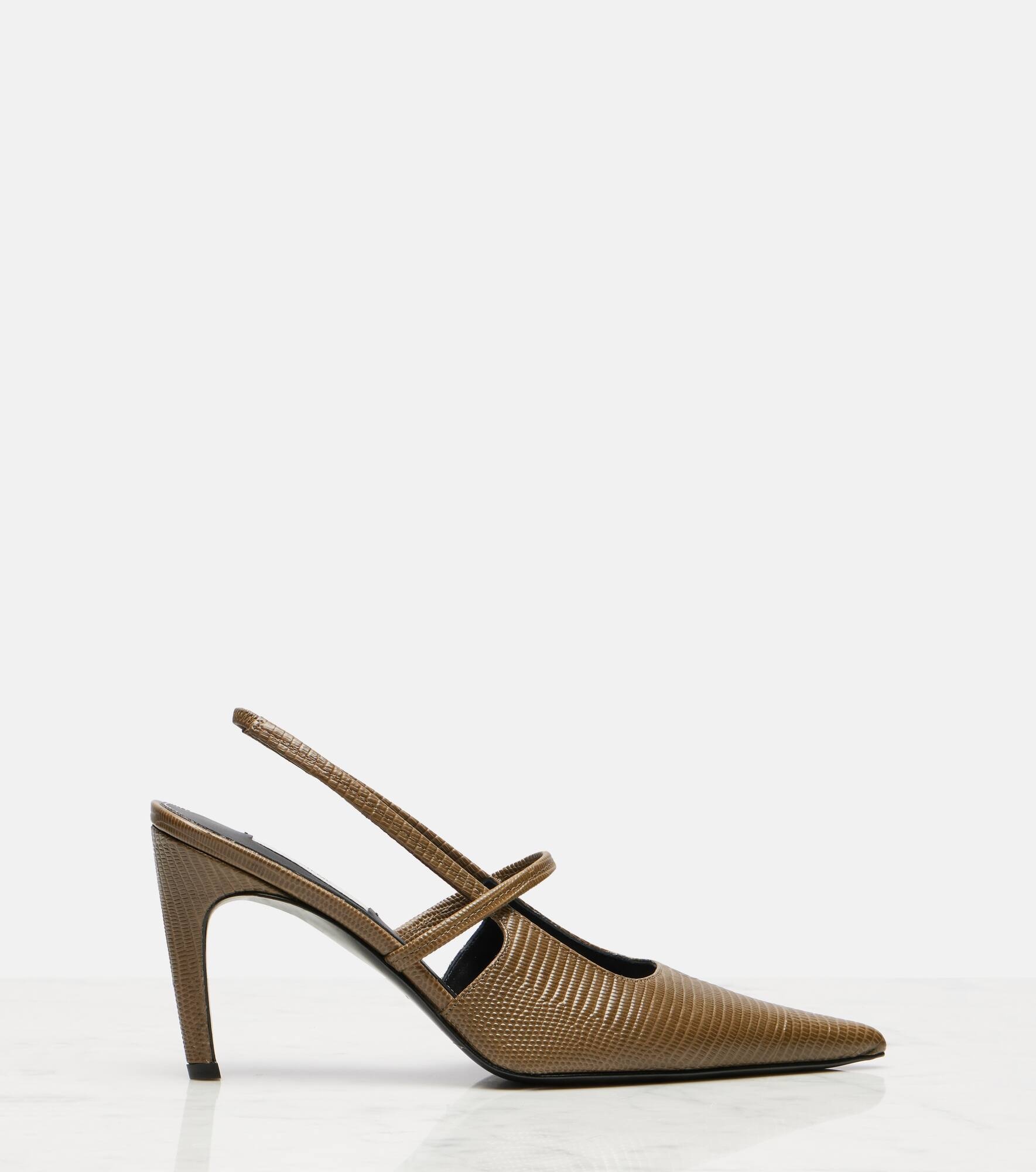 85 leather slingback pumps - 4