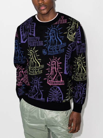 WACKO MARIA jacquard crewneck jumper outlook