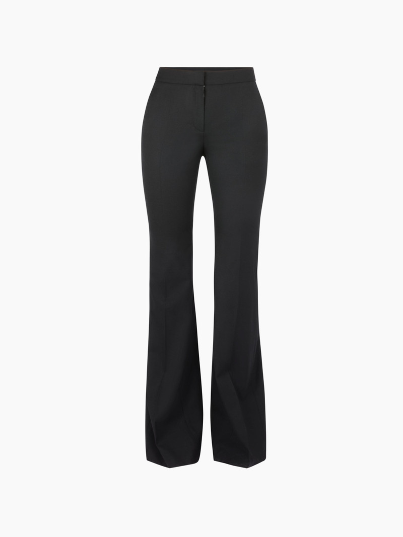 Flared Wool Gabardine Pants With Bow Detail 5