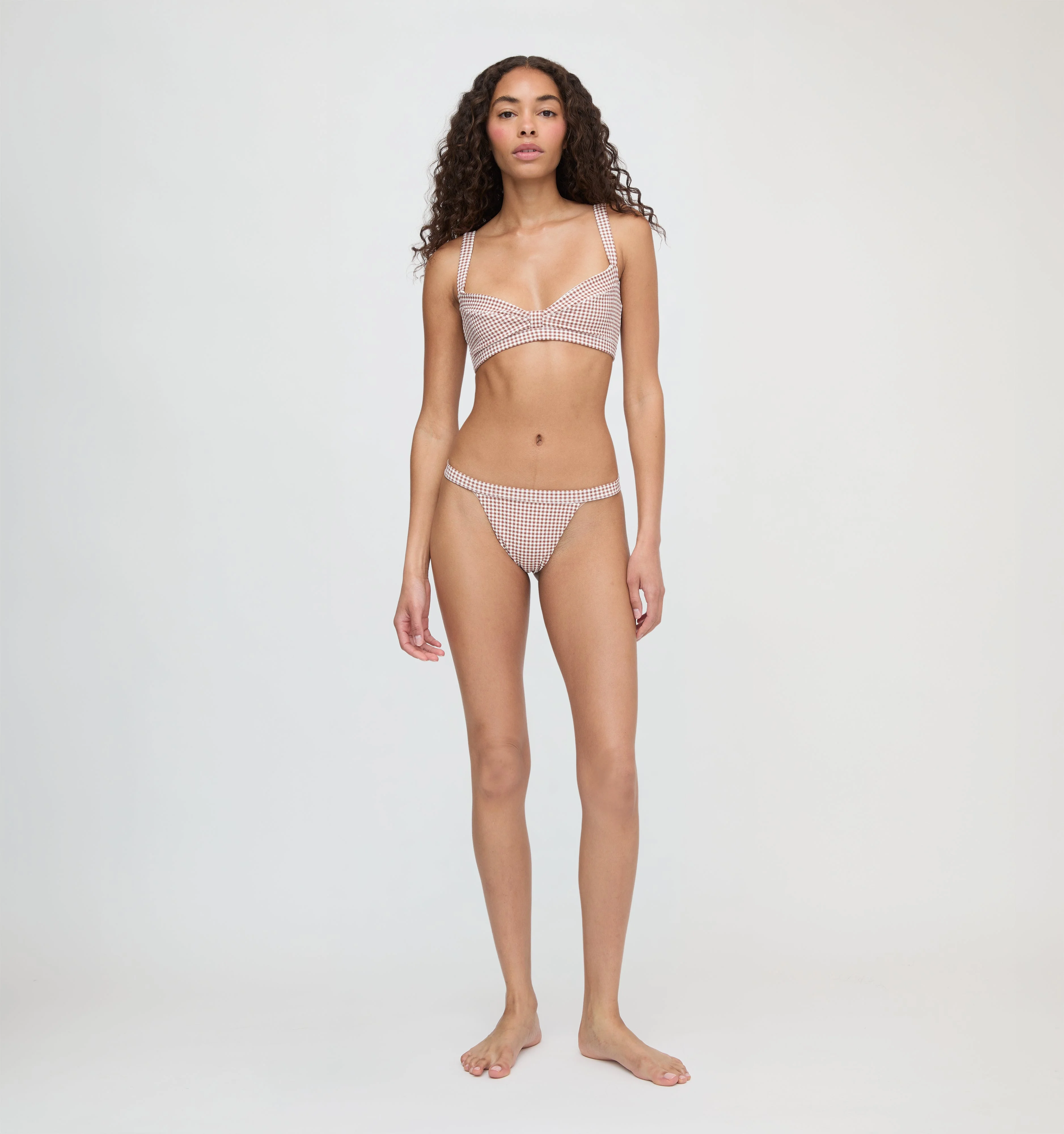 The Tao Bikini Set - Cognac Gingham - 1