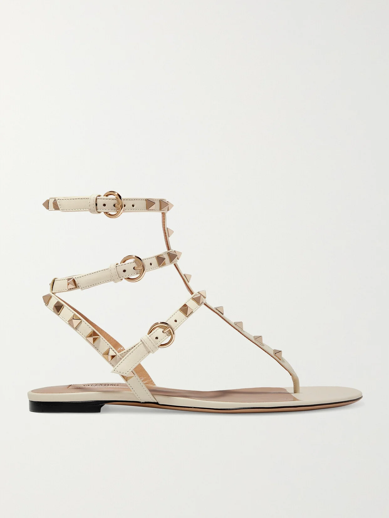 The Rockstud Leather Sandals - 1