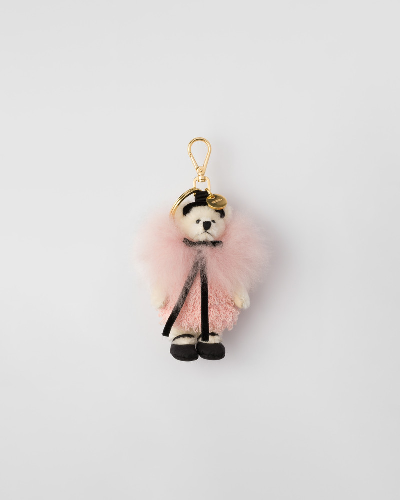 Teddy bear bag charm with metal ring 1