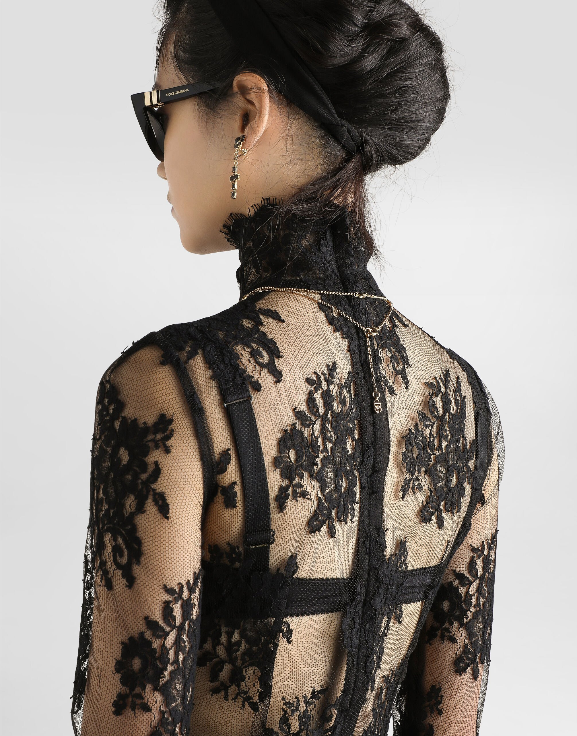 One-piece cordonetto lace dress - 5