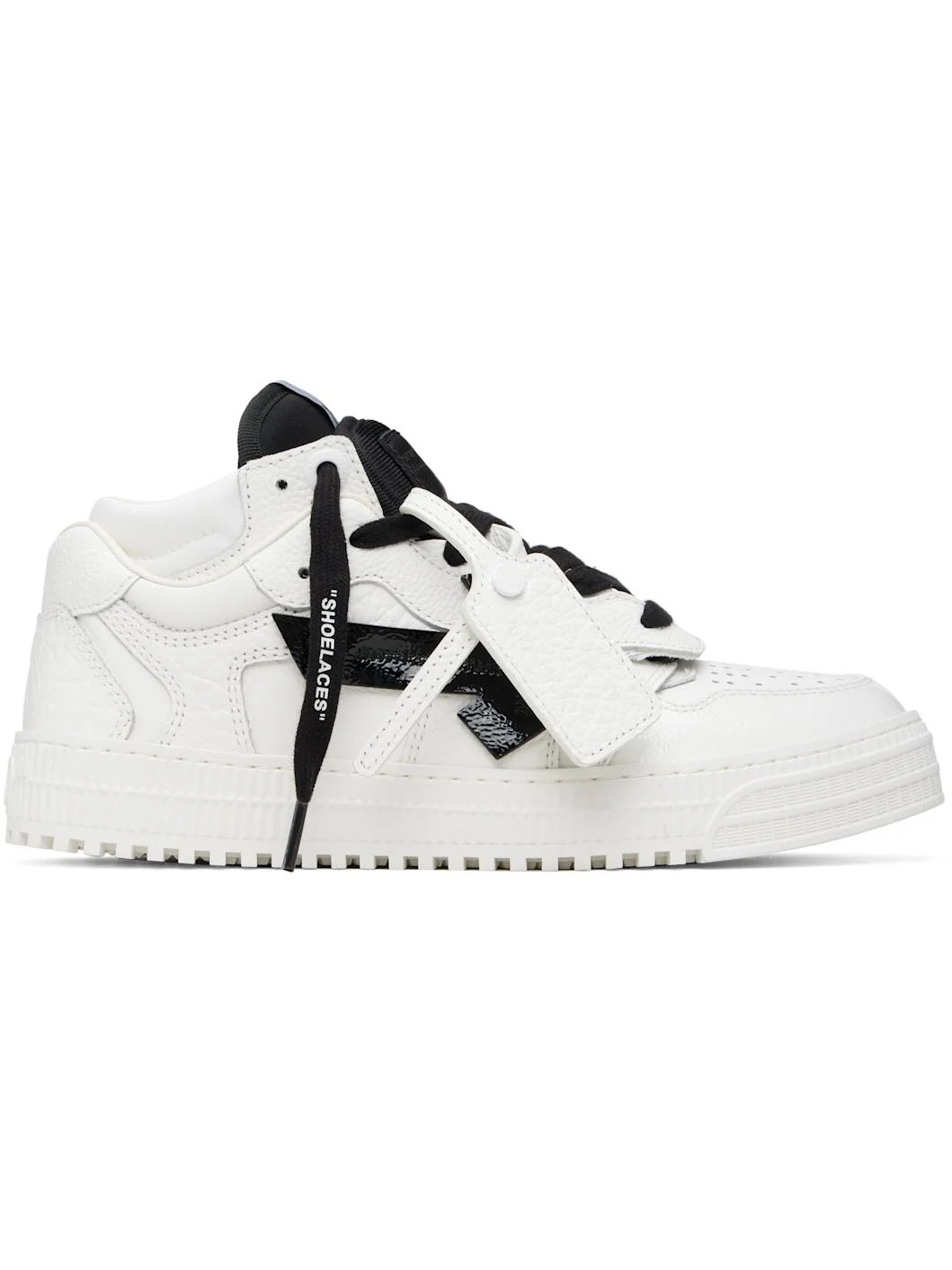 White & Black 3.0 Floating Arrow Sneakers - 1