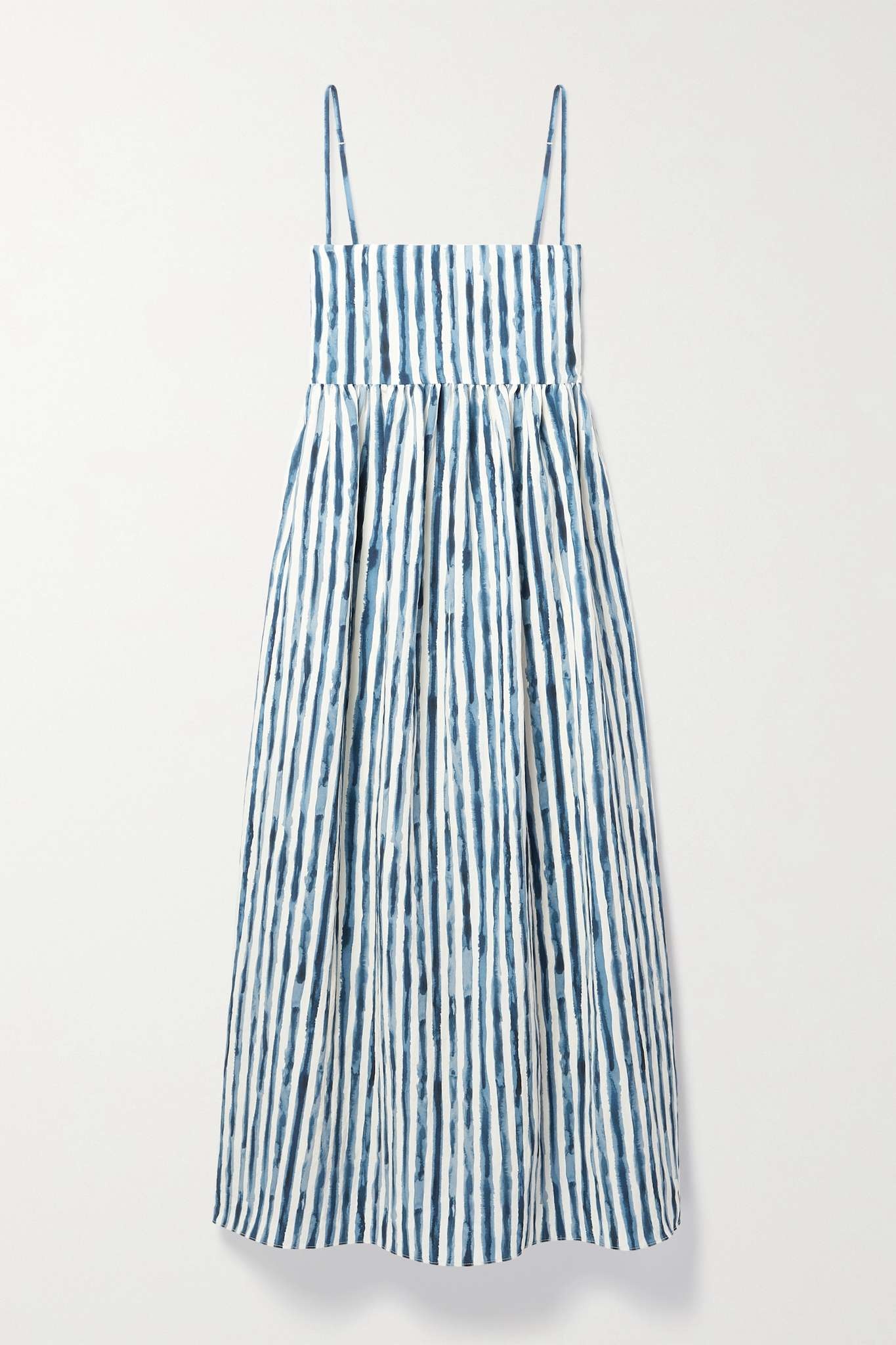 Striped TENCEL Lyocell-blend midi dress - 1