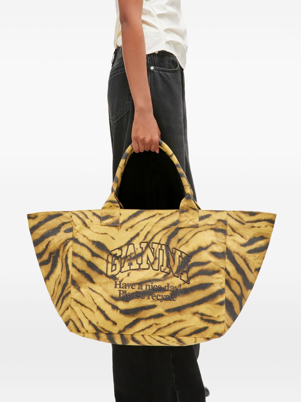 tiger-print tote bag - 2