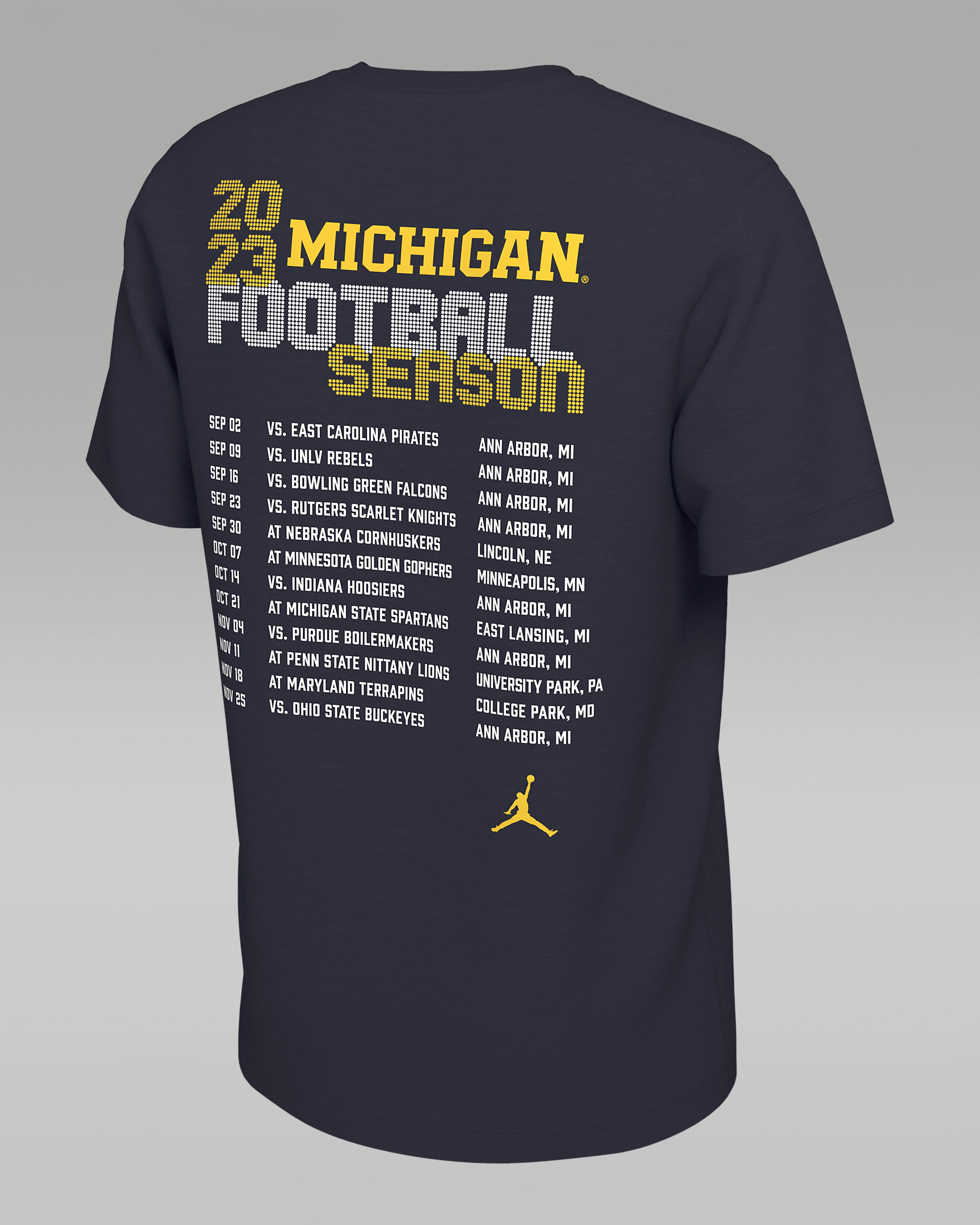 Men's Michigan Schedule Jordan College T-Shirt - 2