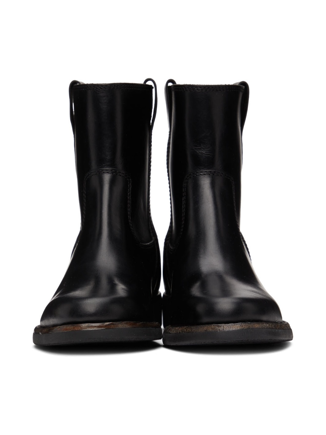 Black Leather Susee Boots - 2