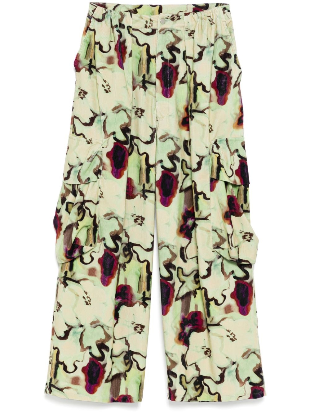 Watercolor Floral cargo pant - 1