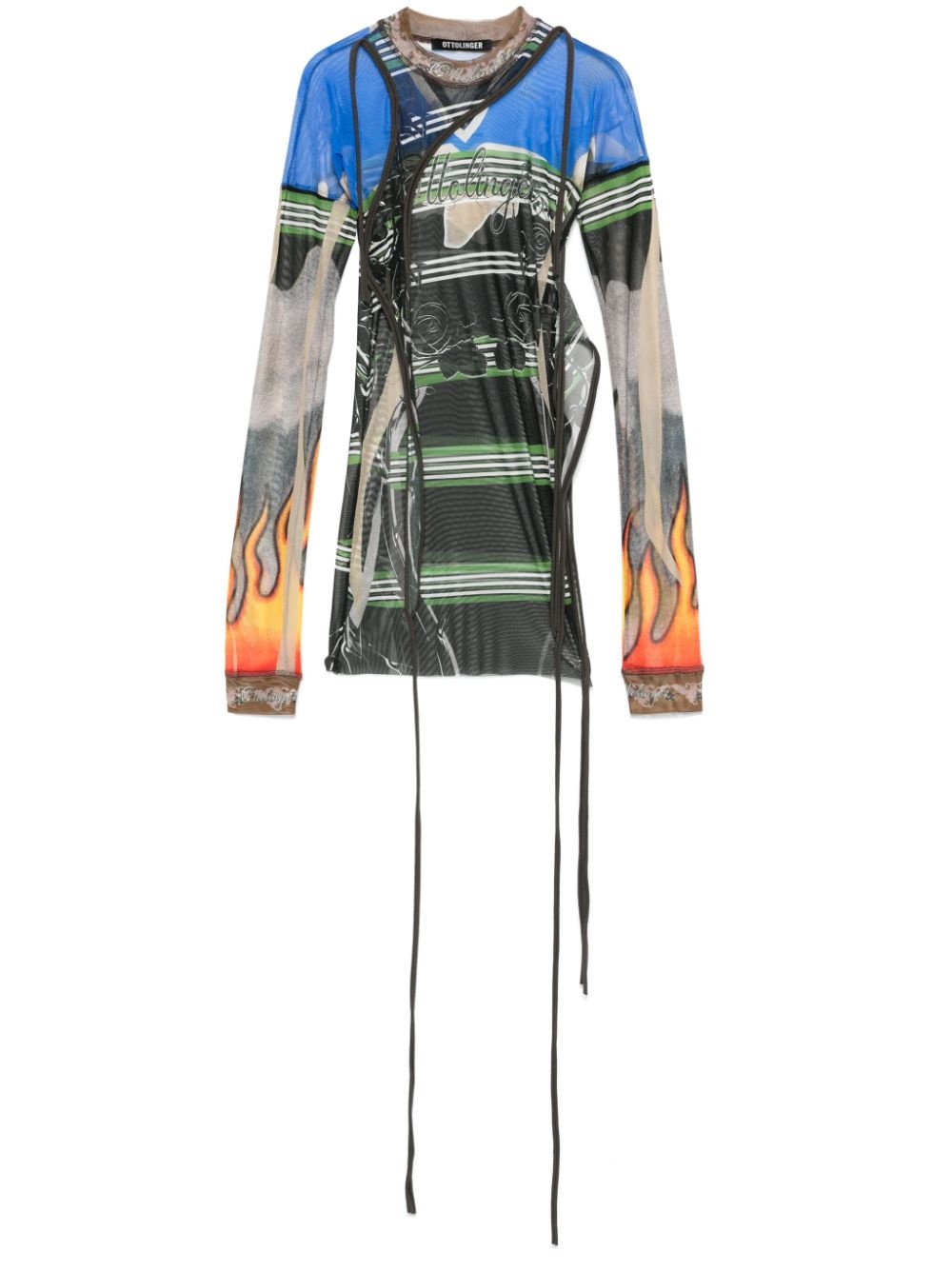 deconstructed mesh T-shirt - 1