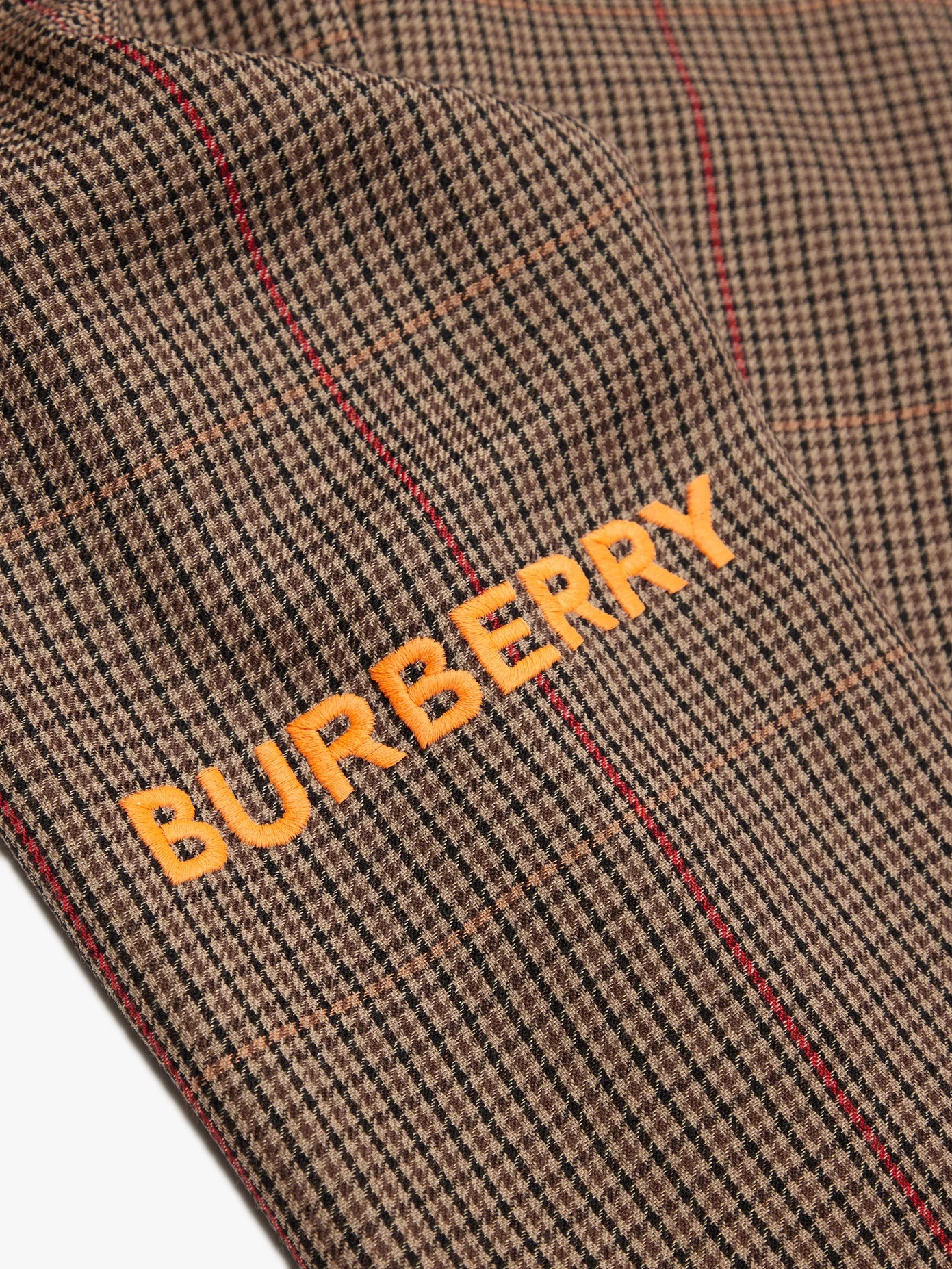 Logo-embroidered houndstooth-check cashmere scarf - 5