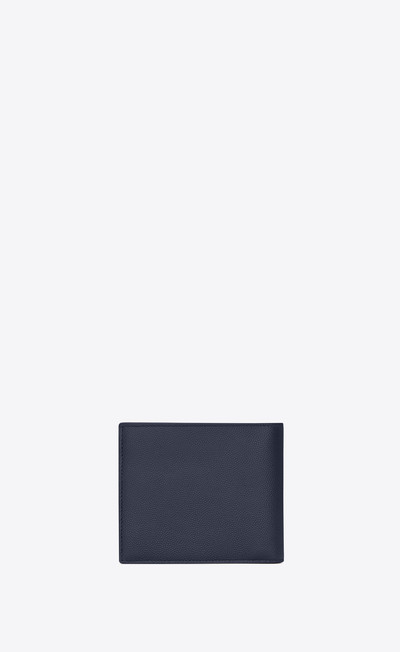 SAINT LAURENT east/west wallet with coin purse in grain de poudre embossed leather outlook