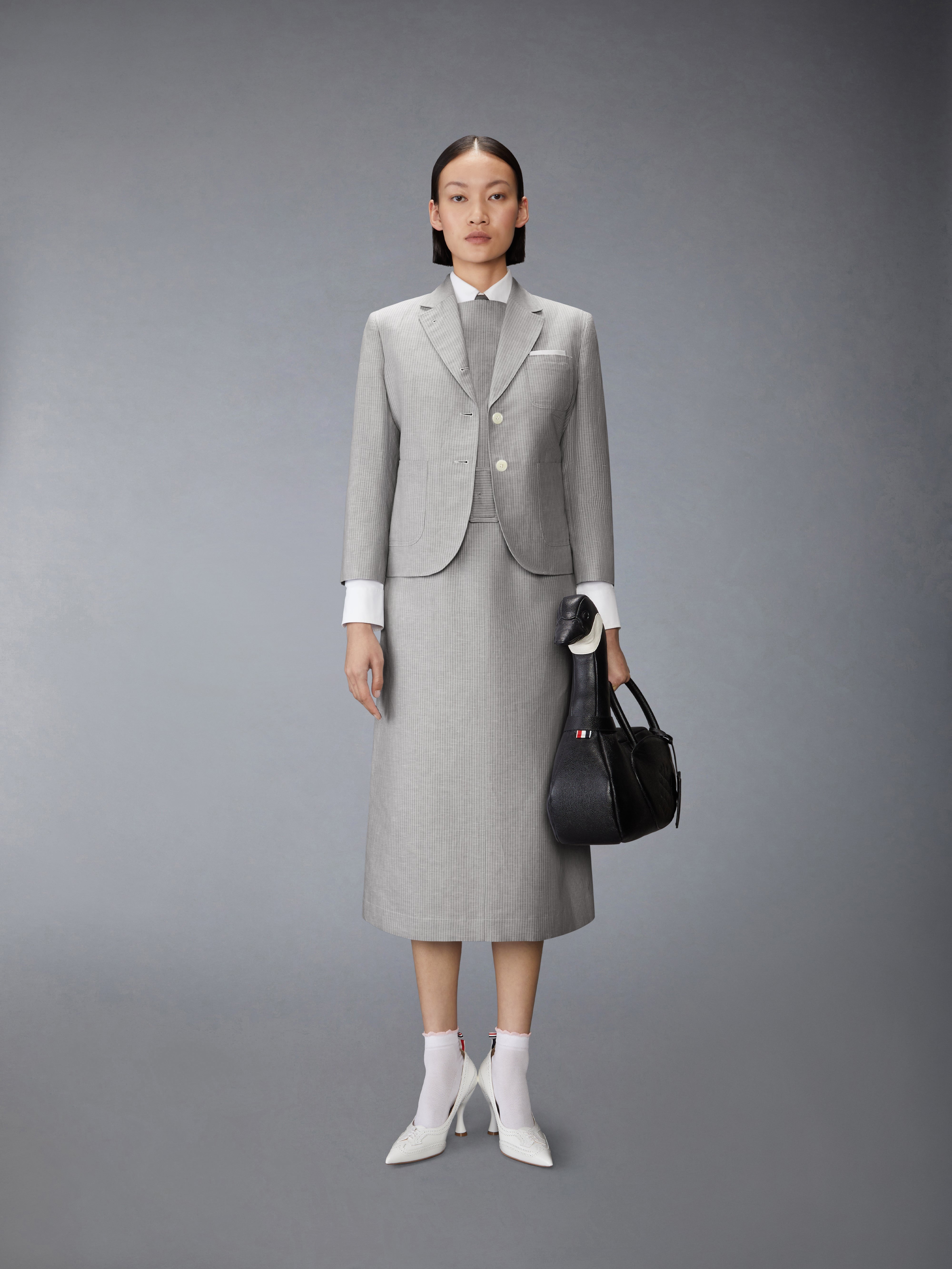 TONAL UNIVERSITY STRIPE BOAT NECK DRESS - 5