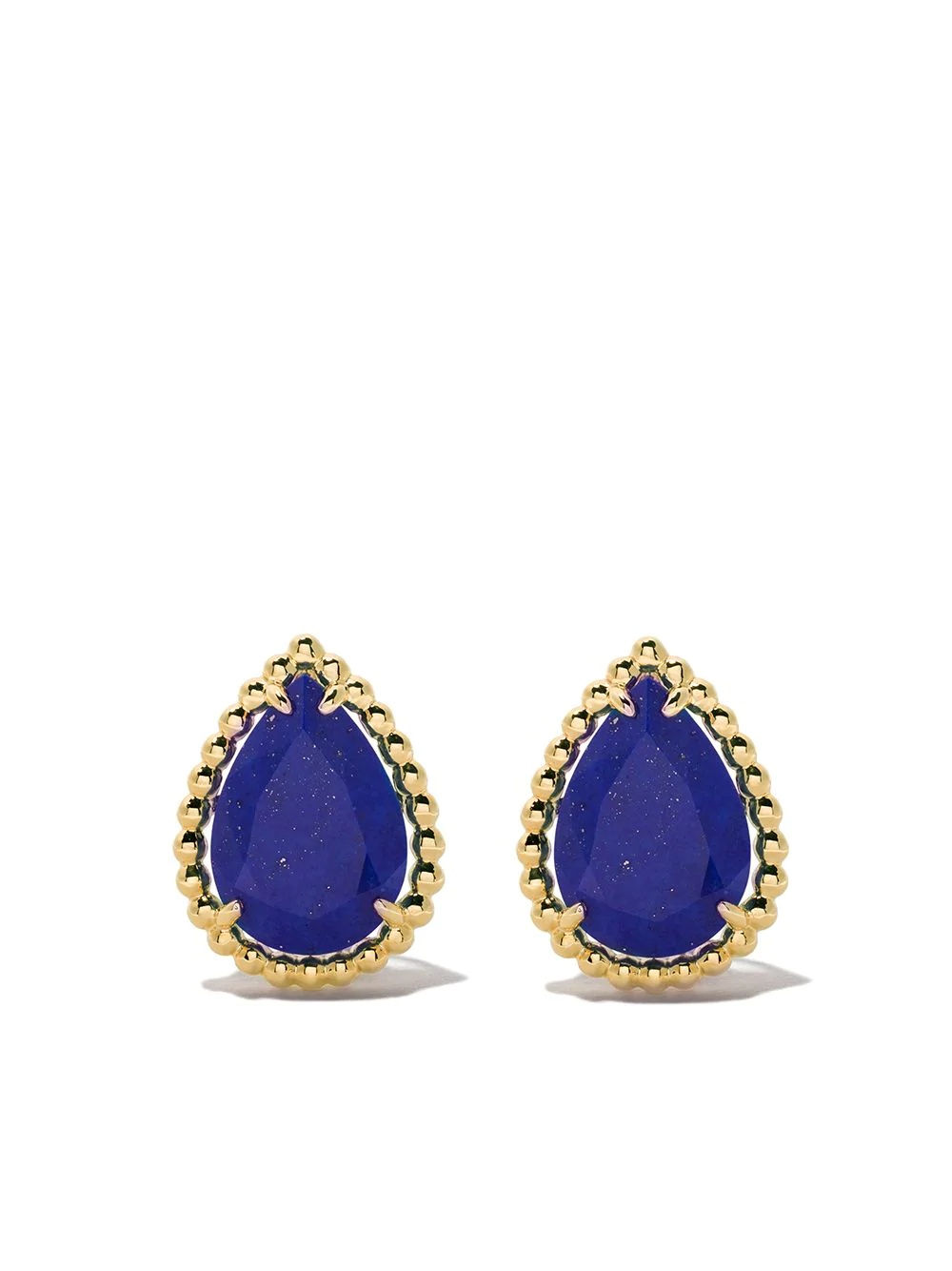 18kt yellow gold Serpent Bohème lapis lazuli S motif teardrop stud earrings - 1