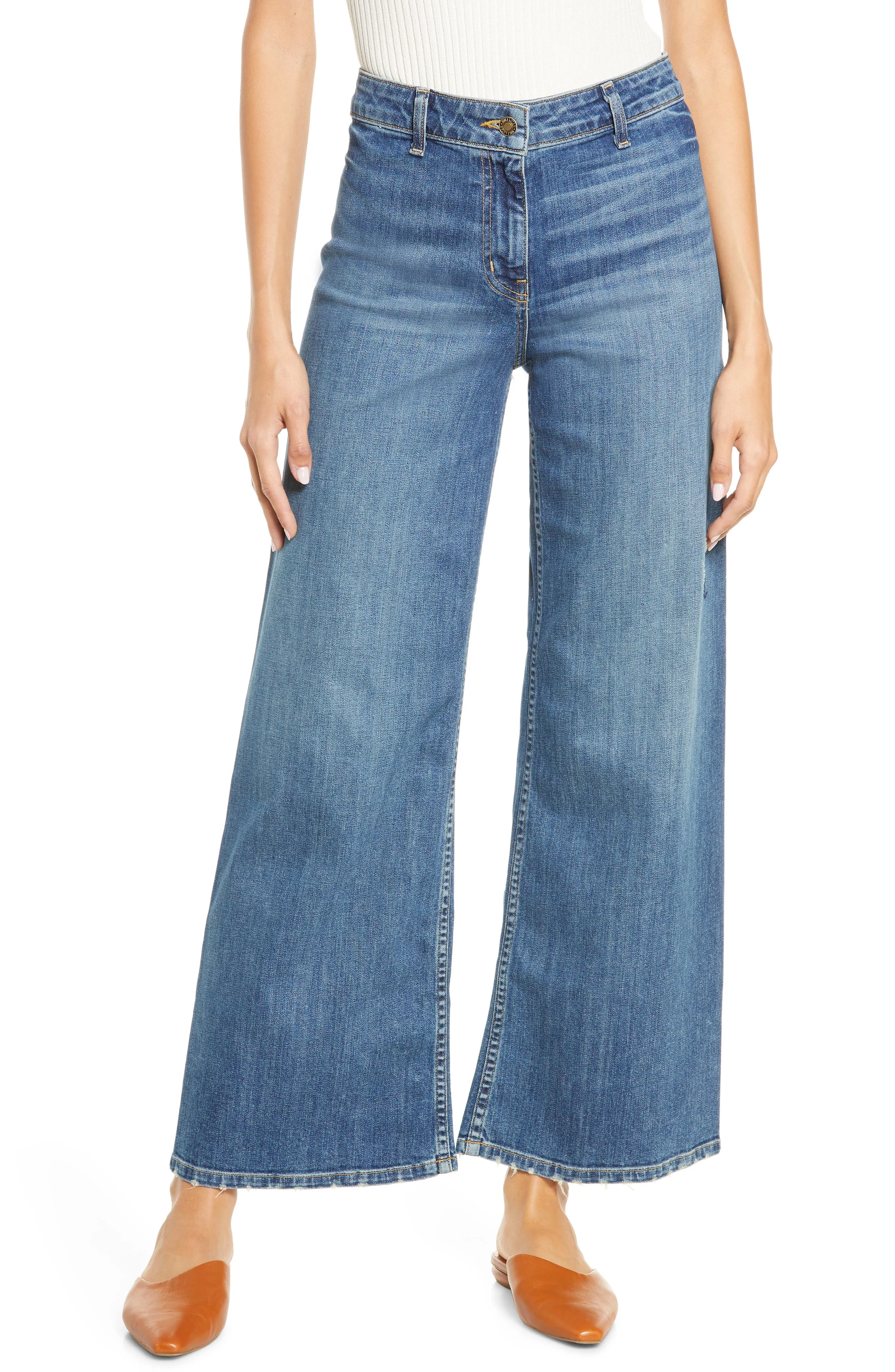Nili Lotan Megan Wide Leg Jeans in Classic Wash at Nordstrom - 1