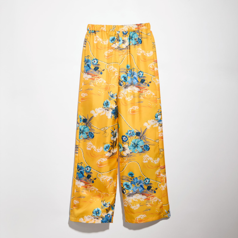 Printed silk twill leisure pants - 1