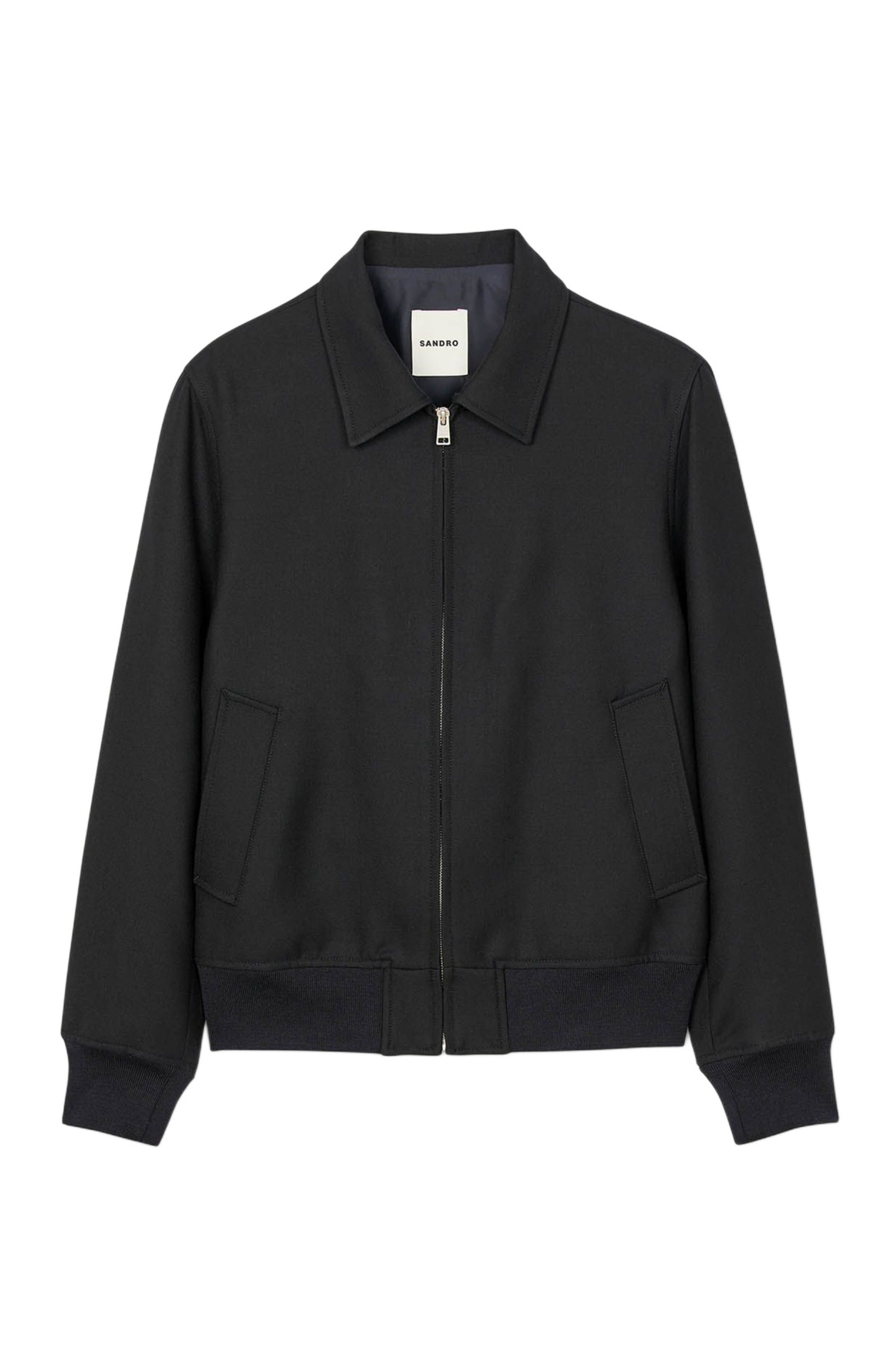 SANDRO Casual zip-up jacket in Navy Blue at Nordstrom - 5