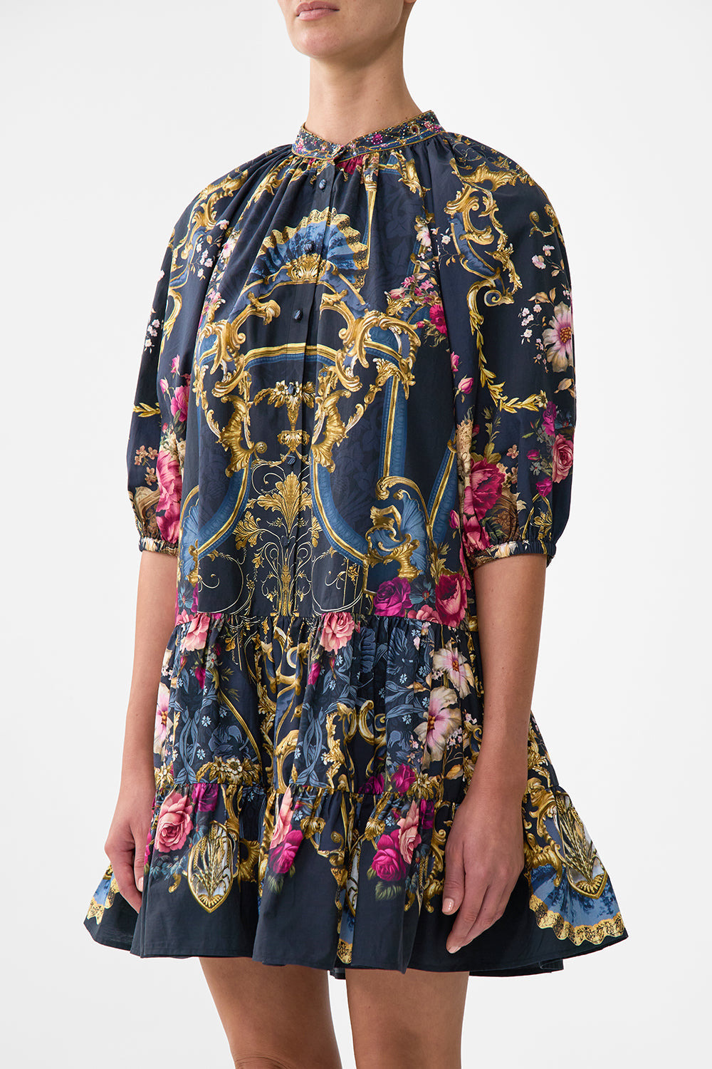 PUFF SLEEVE SHIRT DRESS - 5