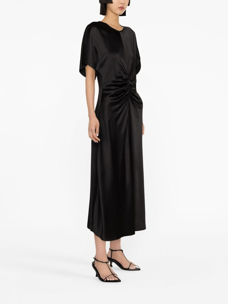 ruched satin midi dress 3