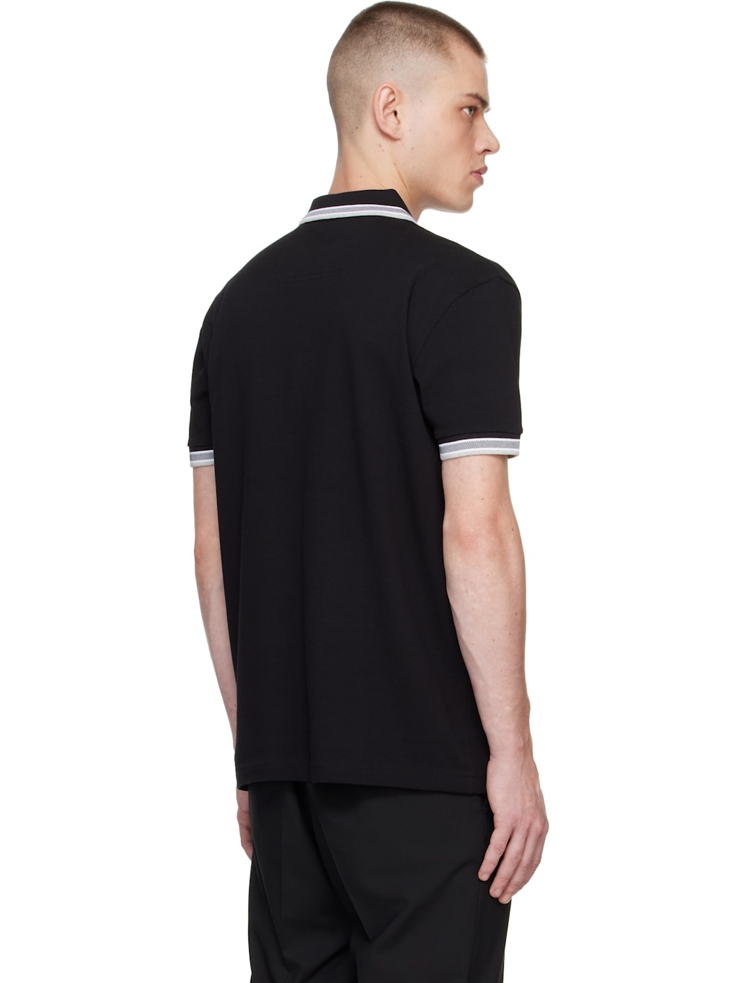 Black Contrast Logo Polo - 3