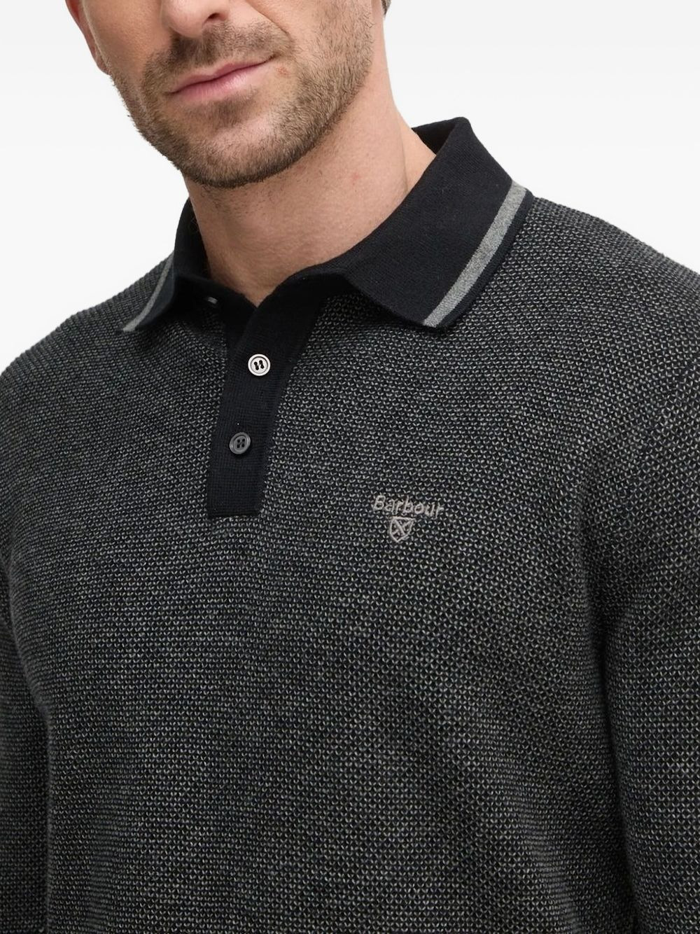 textured polo shirt - 3