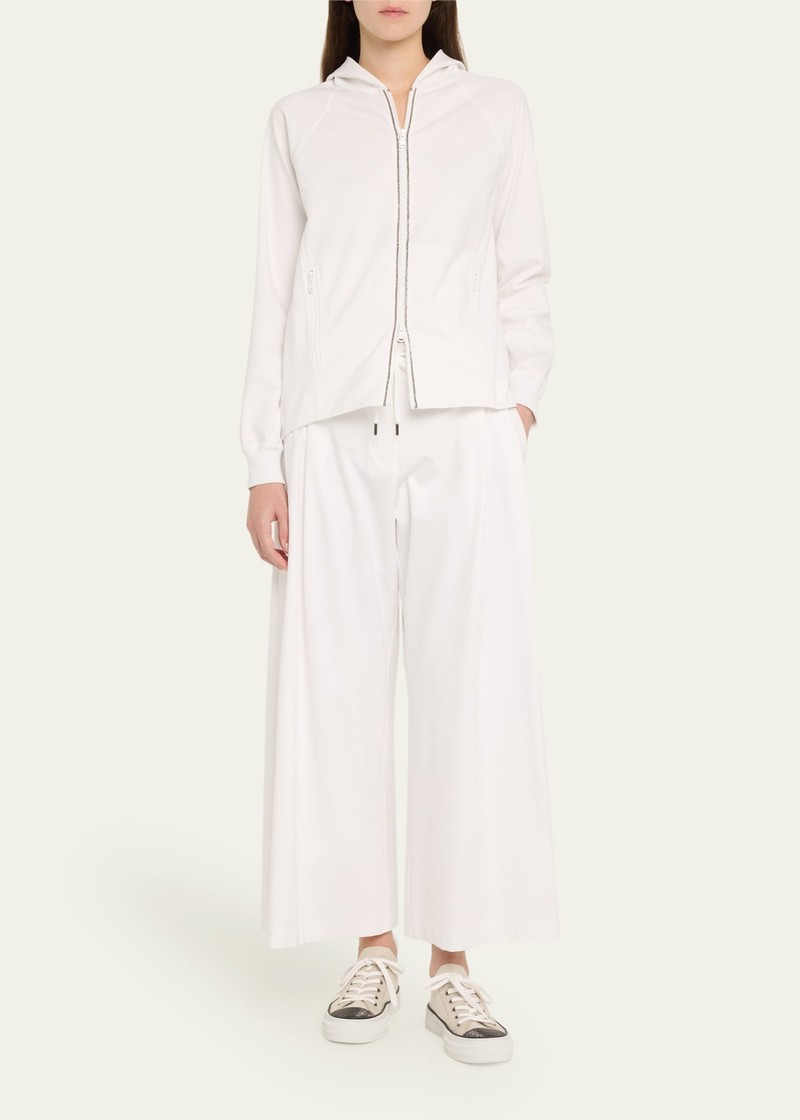 Brunello Cucinelli Monili Techno Jersey Zip-Front Hoodie outlook