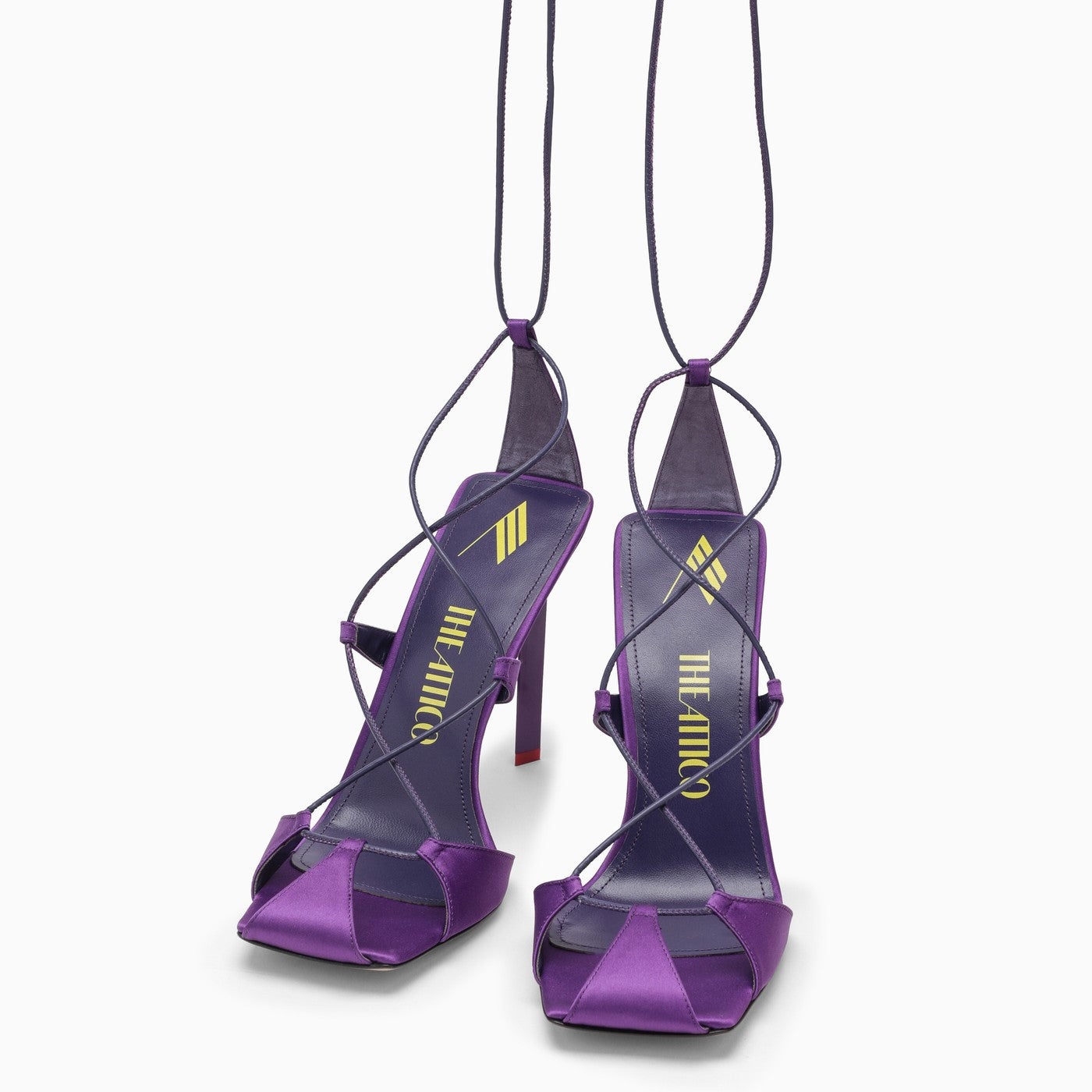 The Attico Purple Satin Adele Sandal - 5