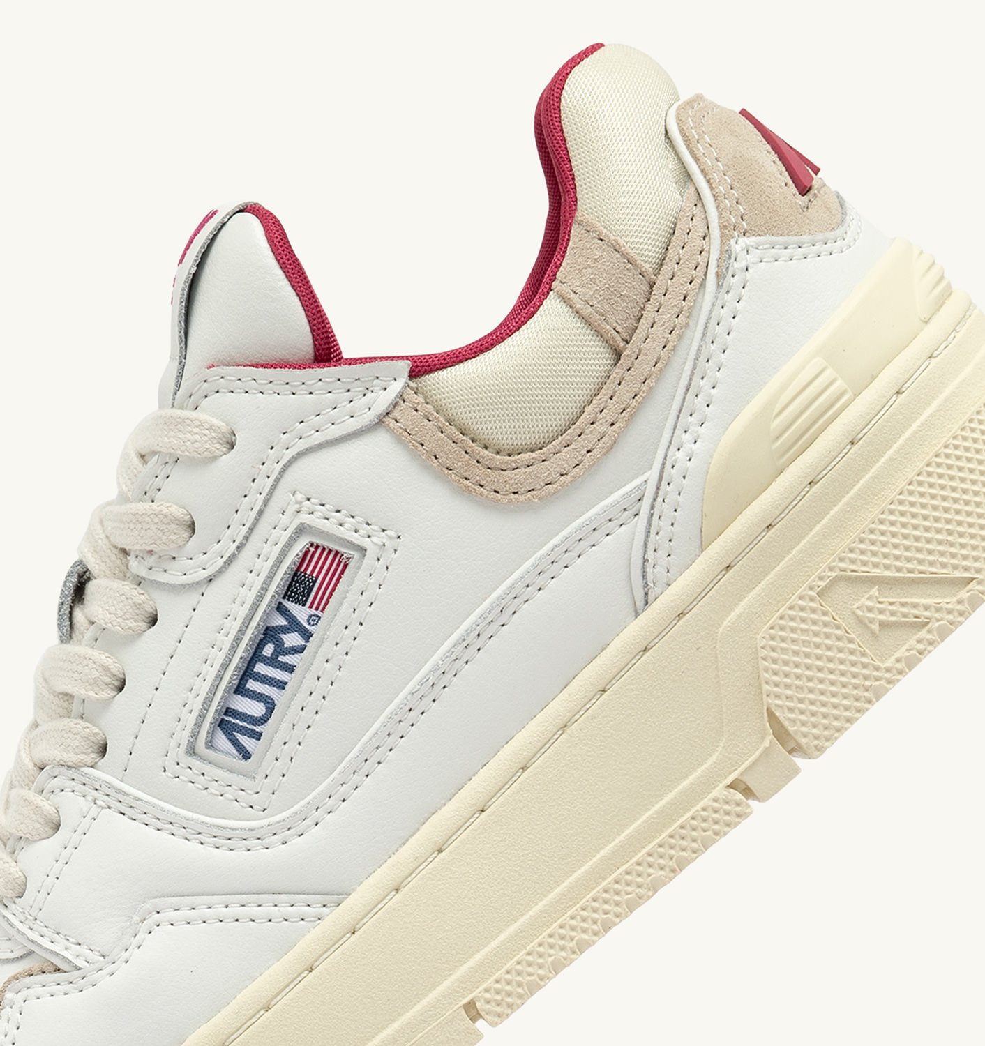 CLC LOW SNEAKERS IN WHITE LEATHER AND SAND SUEDE - 6