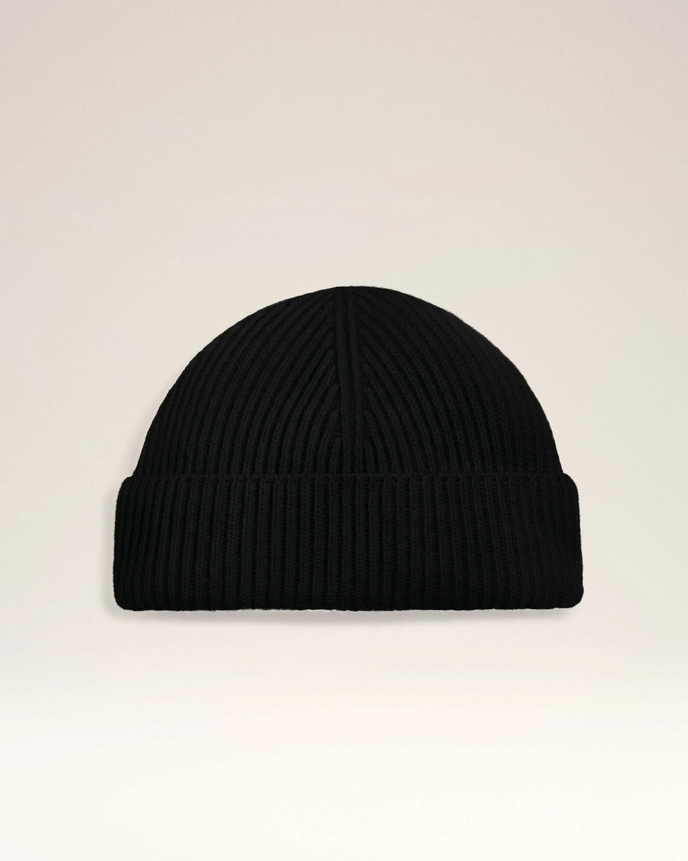 BLACK WOOL AMI LEATHER LABEL BEANIE - 1