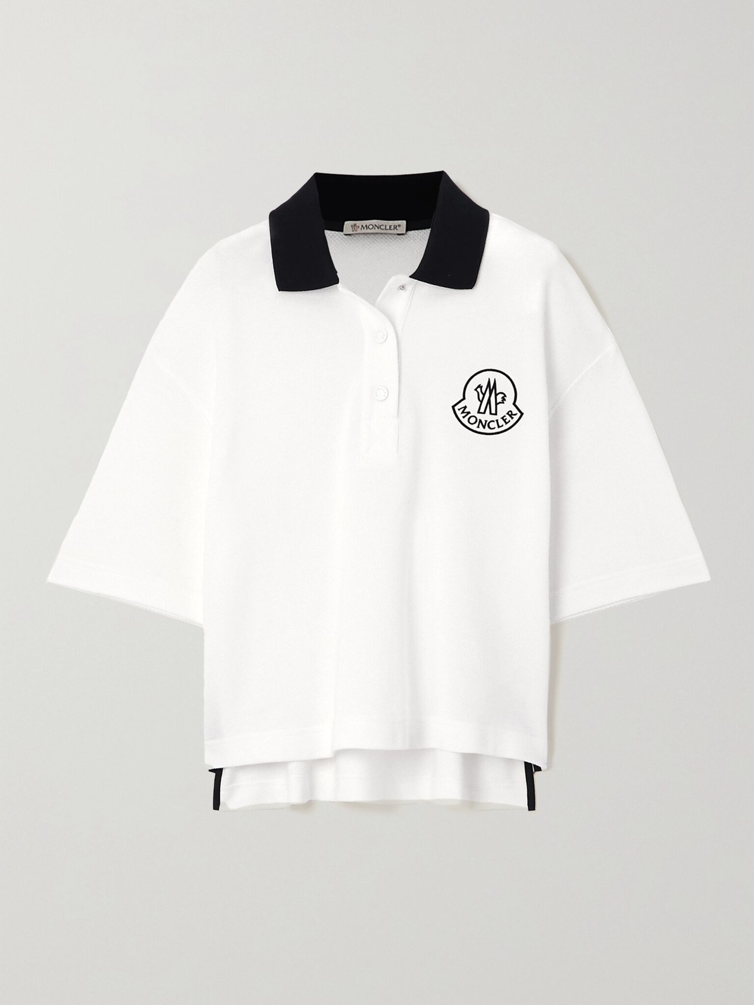 Appliquéd cotton-piqué polo shirt White - 1