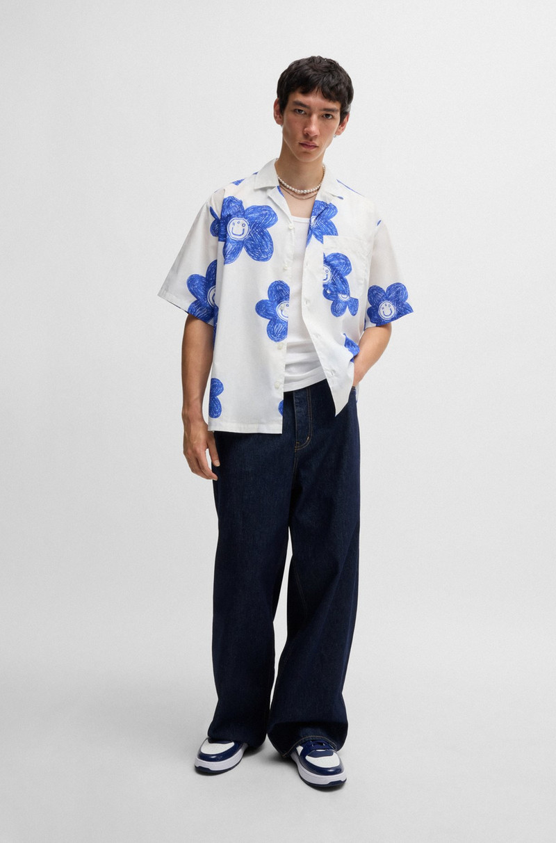 HUGO RELAXED-FIT SHIRT IN PRINTED COTTON POPLIN outlook
