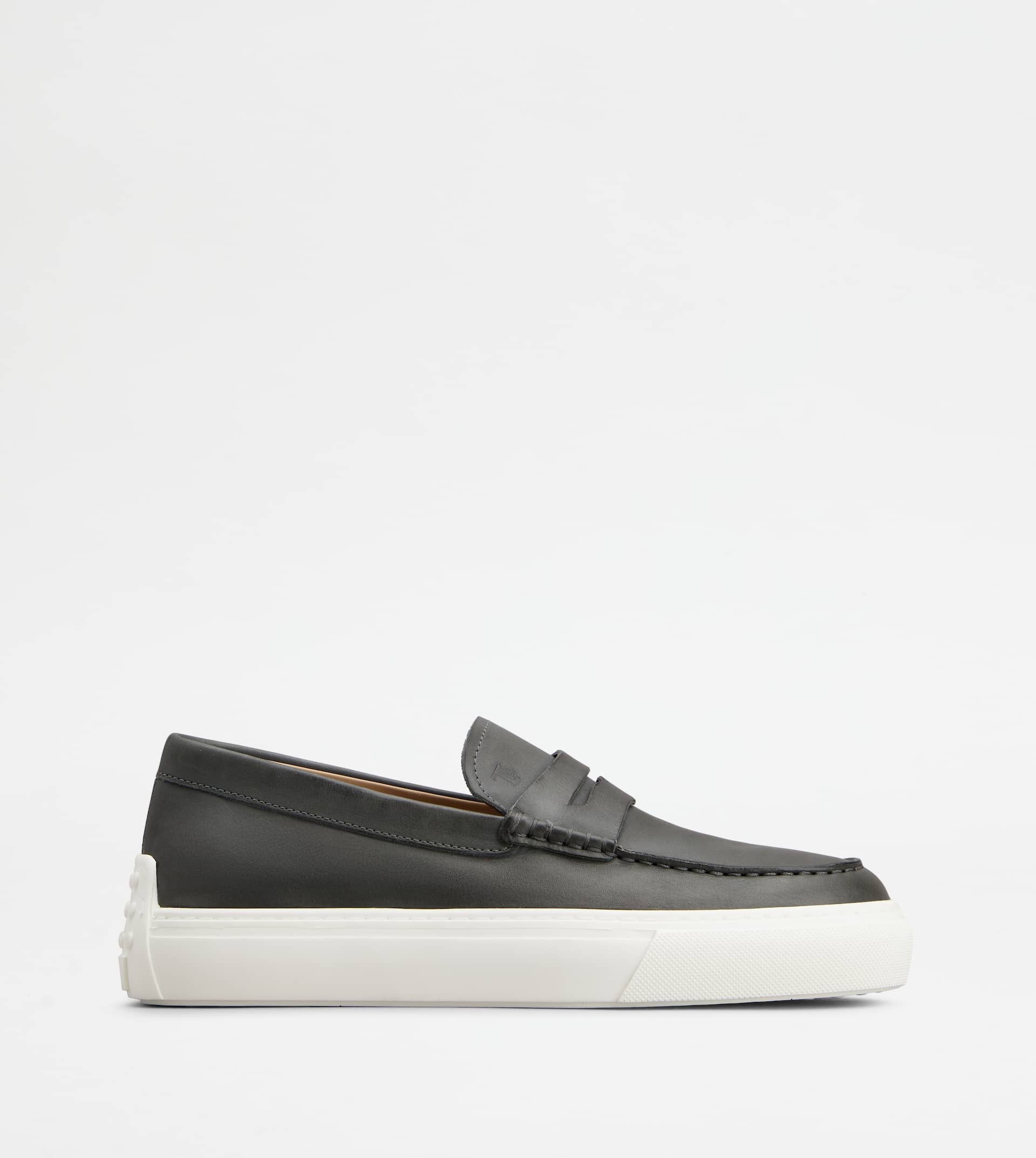 LOAFERS IN LEATHER - GREY - 1
