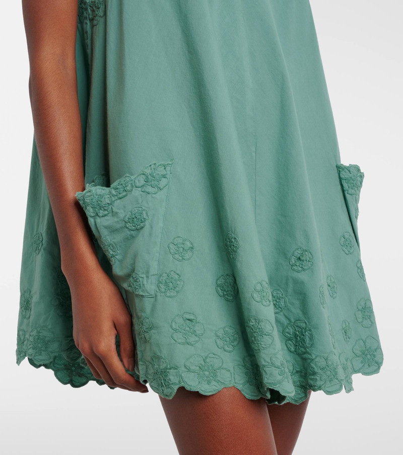 Embroidered cotton poplin minidress 5