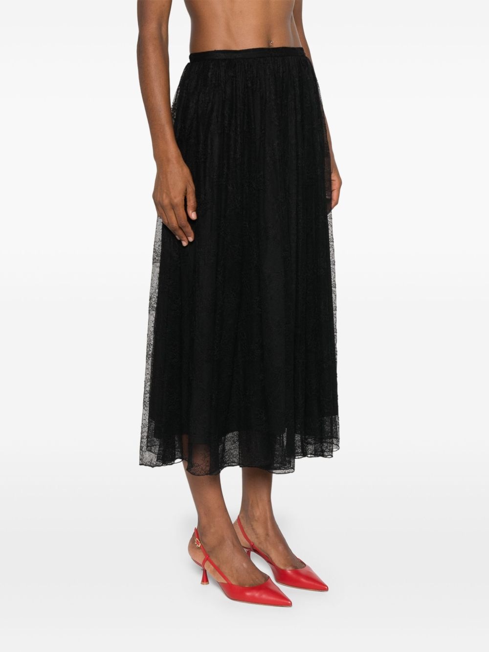floral-lace midi skirt - 3