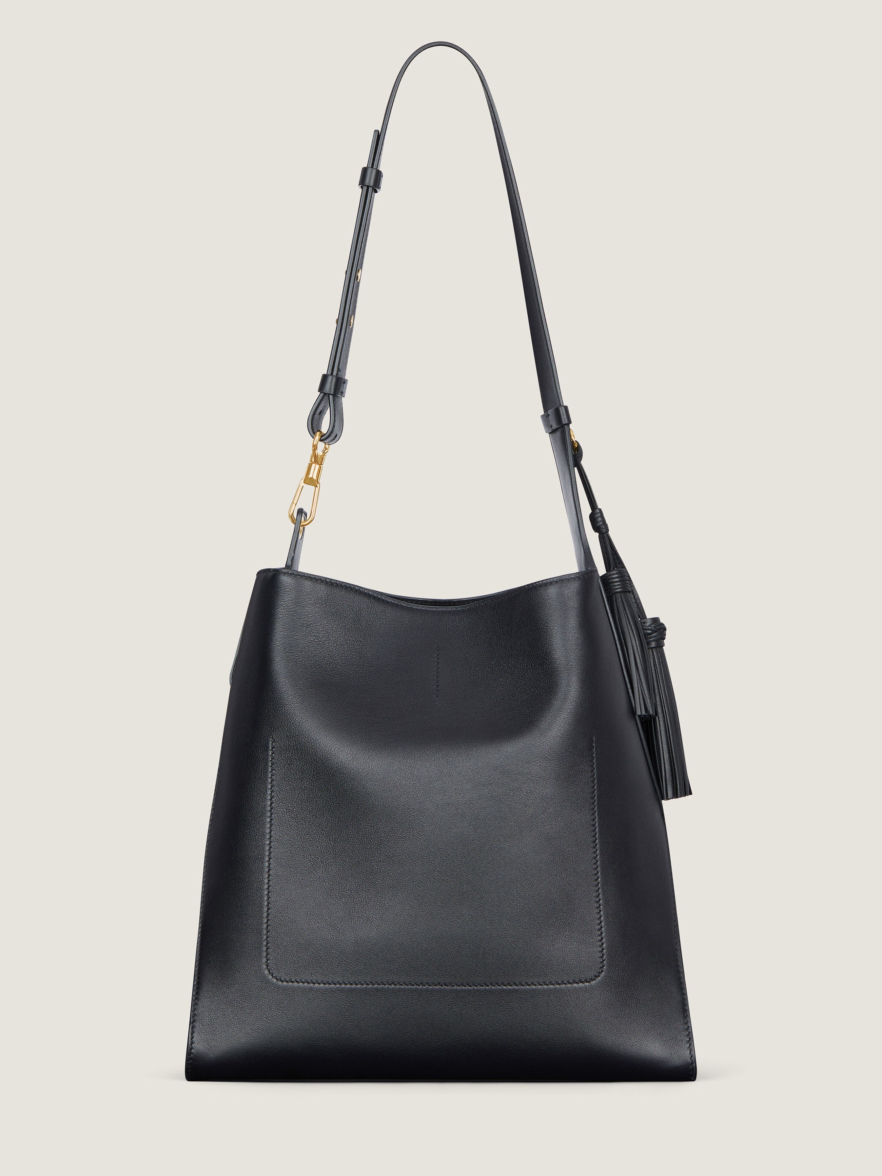 MEDIUM BELTED HOBO BAG IN LEATHER - 5