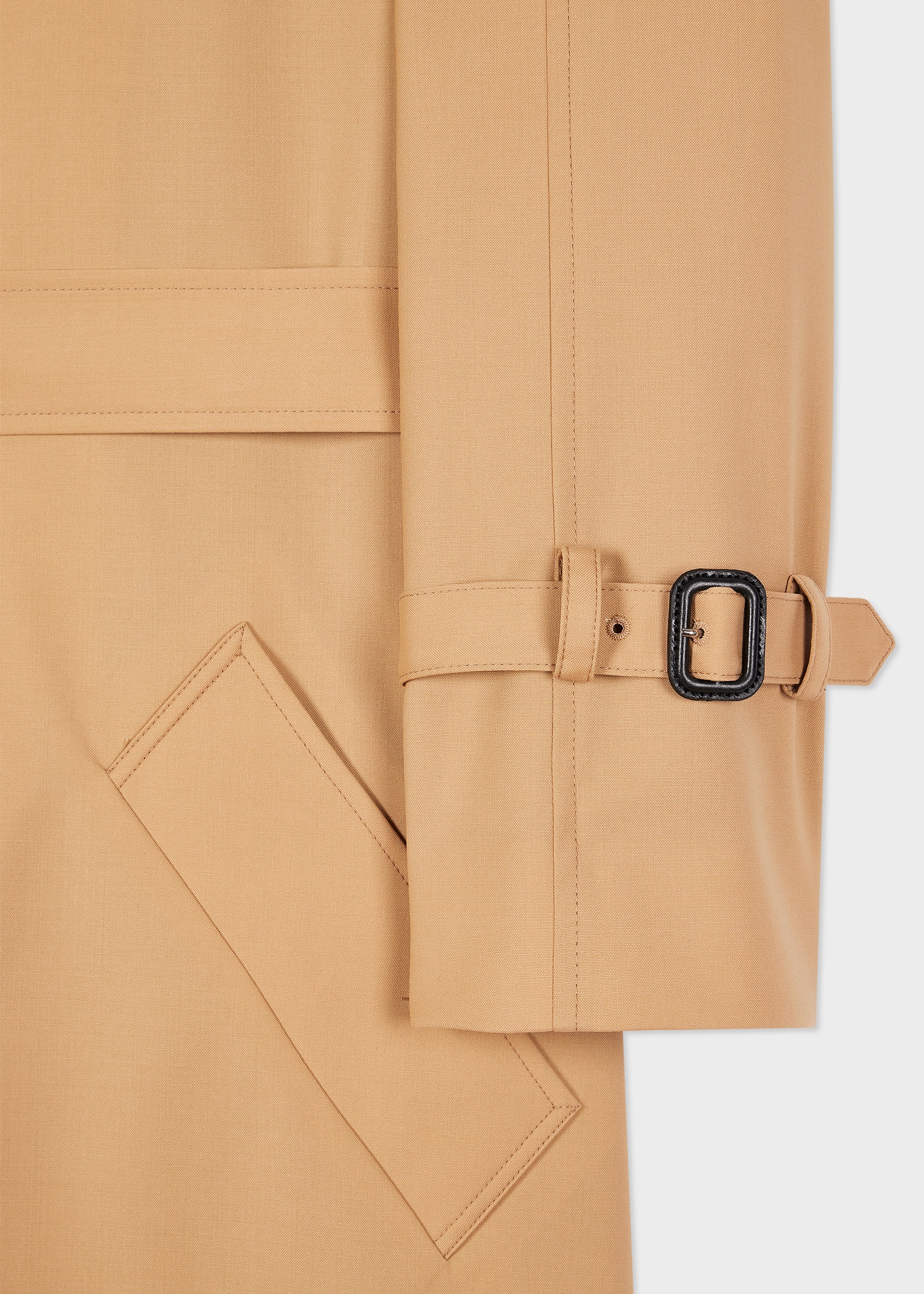 Women's Camel 'Storm System' Wool Belted Mac - 7