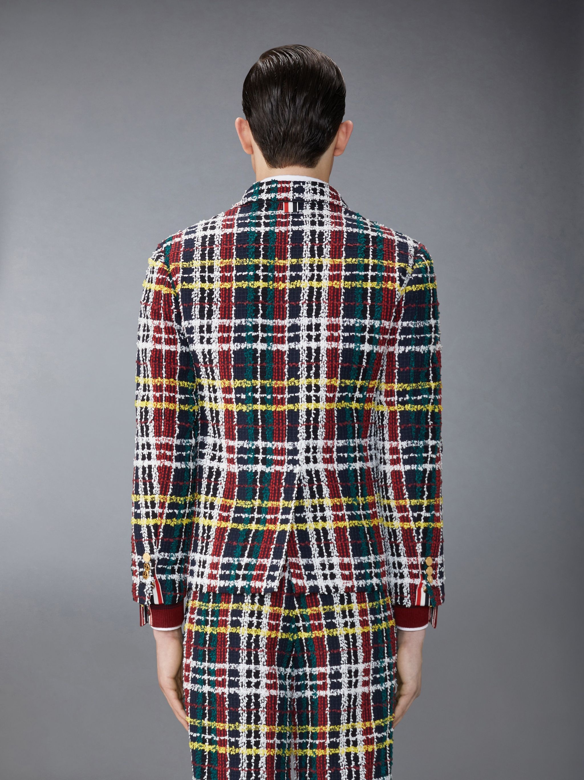 Hunting Tartan Eyelash Tweed Unconstructed Patch Pocket Sack Sport Coat - 2