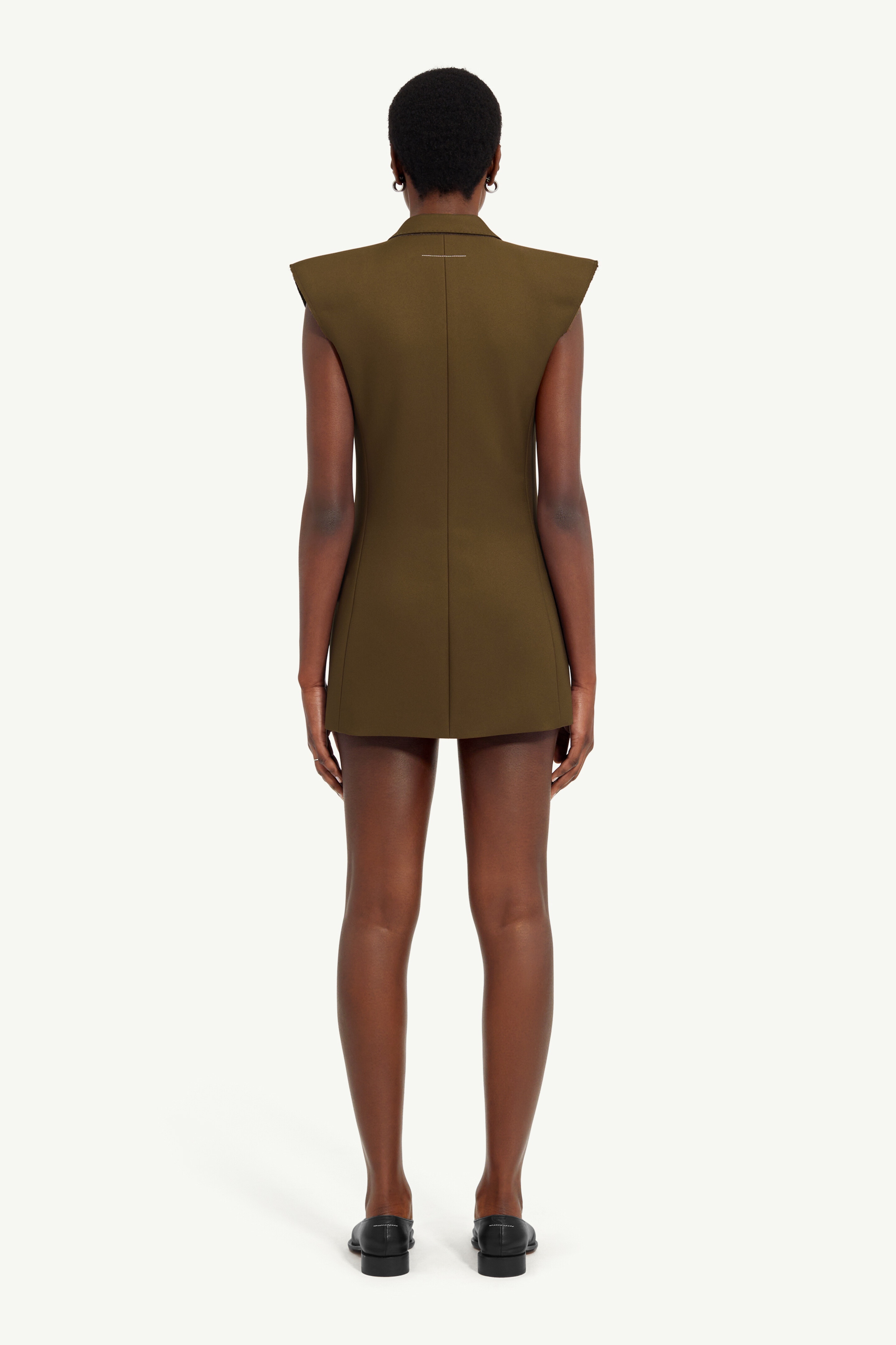 Double-breasted twill gilet - 4