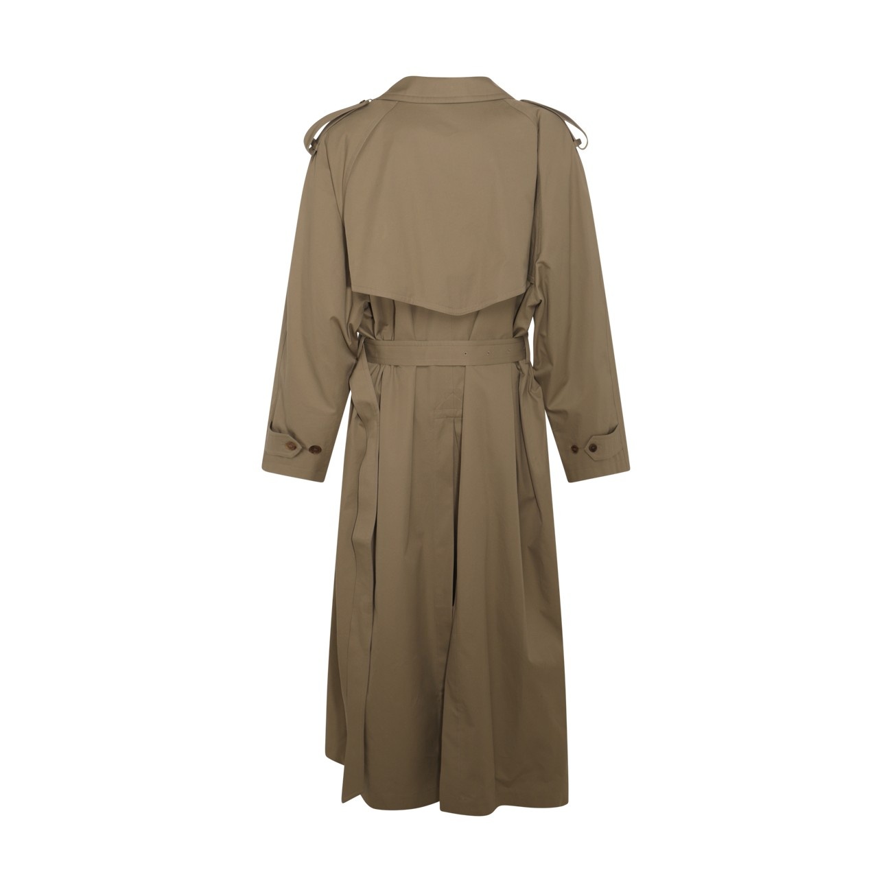 military beige cotton coat - 2