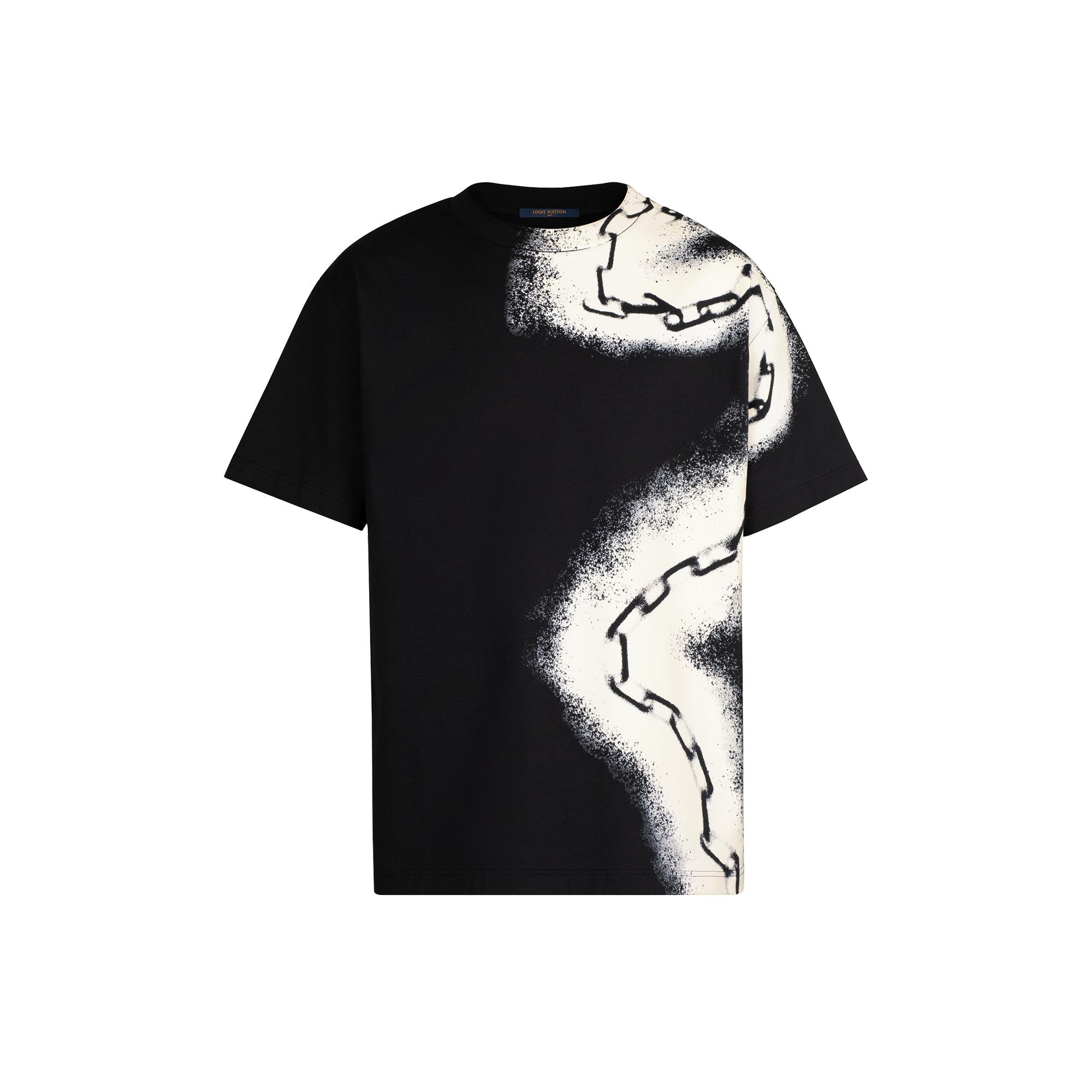 T-Shirt With Spray Chain Print - 1