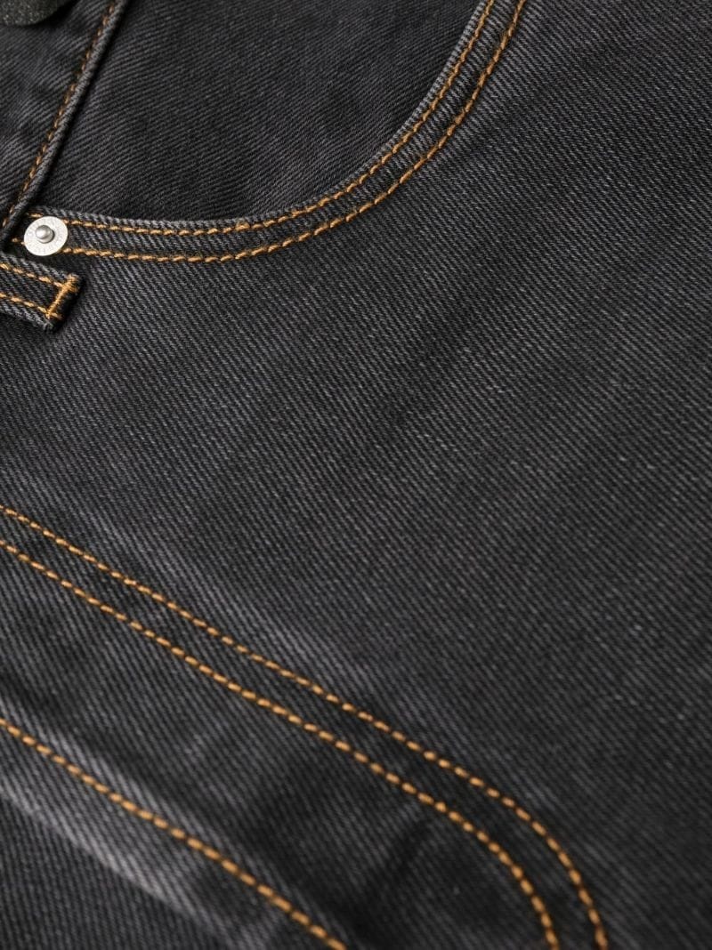 side stripe straight-leg jeans - 14