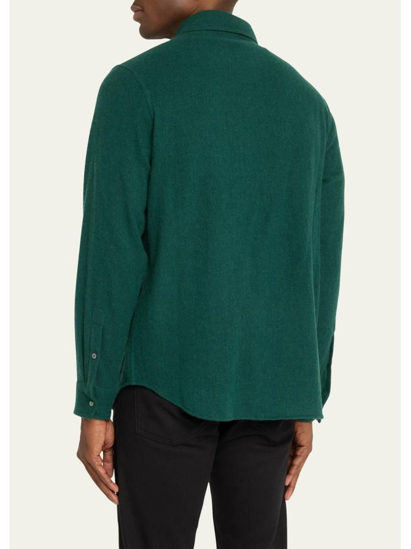 Men's Cashmere Gauze Shirt with Emerald Snaps 3