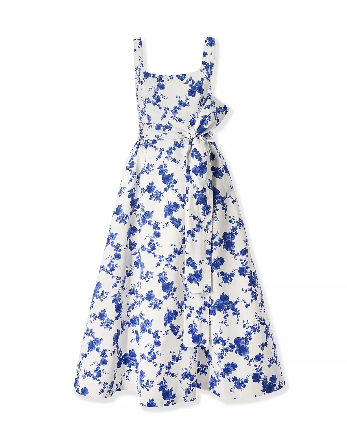 Sleeveless Scoop Neck Midi Dress with Sash - 4