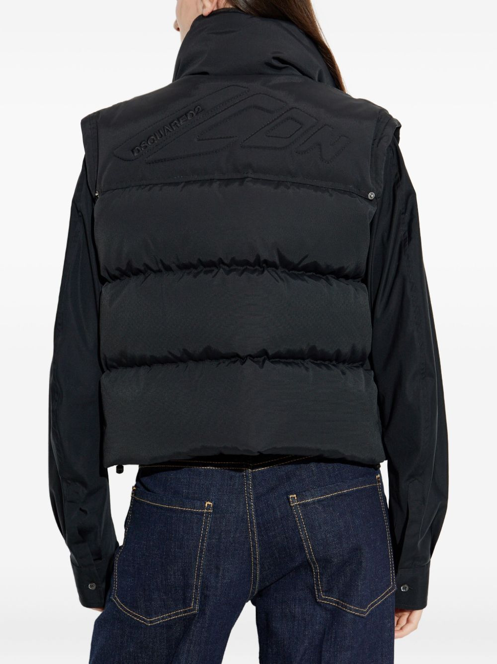 quilted puffer vest - 4