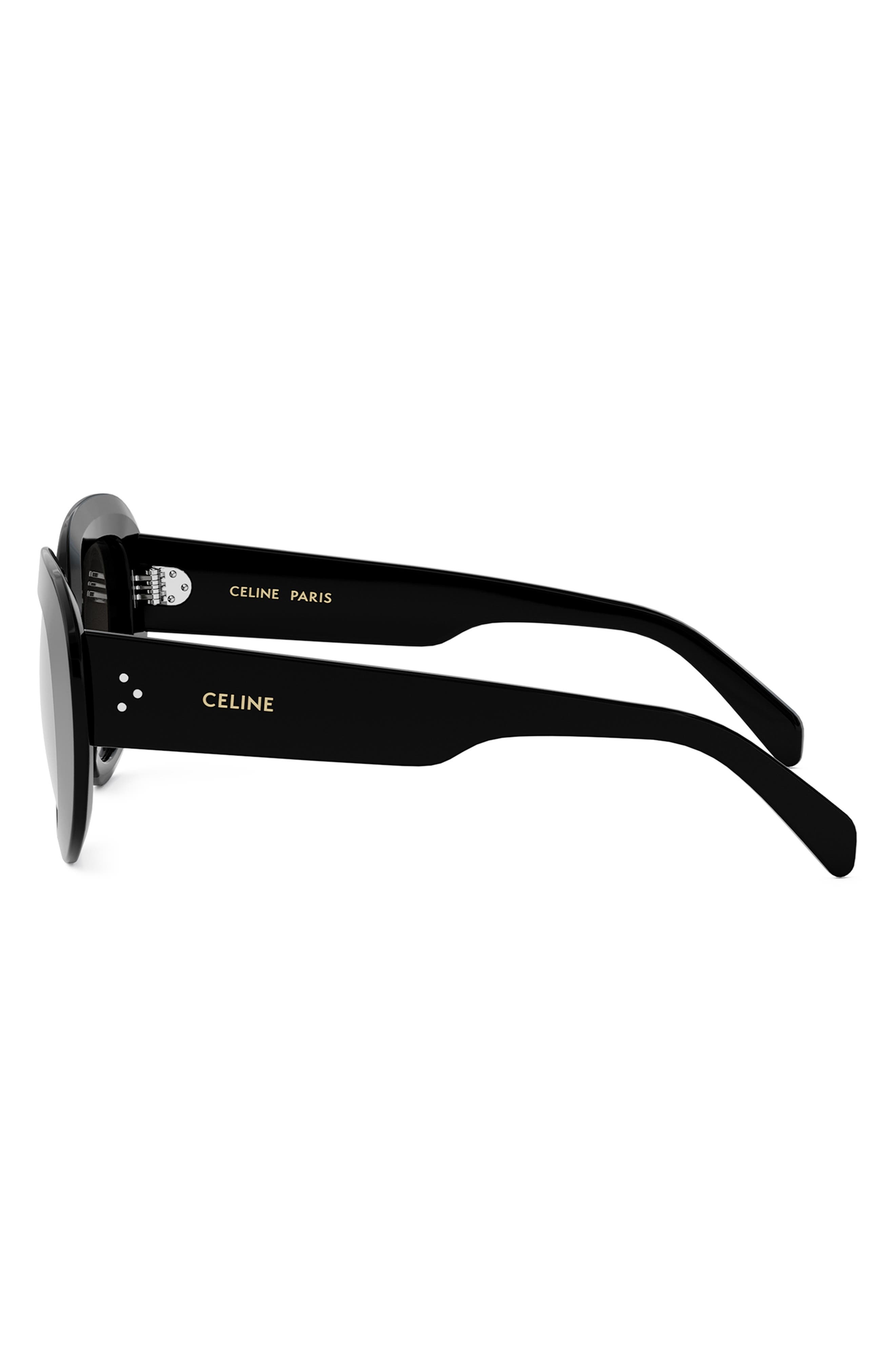 CELINE Bold 3 Dots 51mm Gradient Butterfly Sunglasses in Shiny Black /Gradient Smoke at Nordstrom - 3