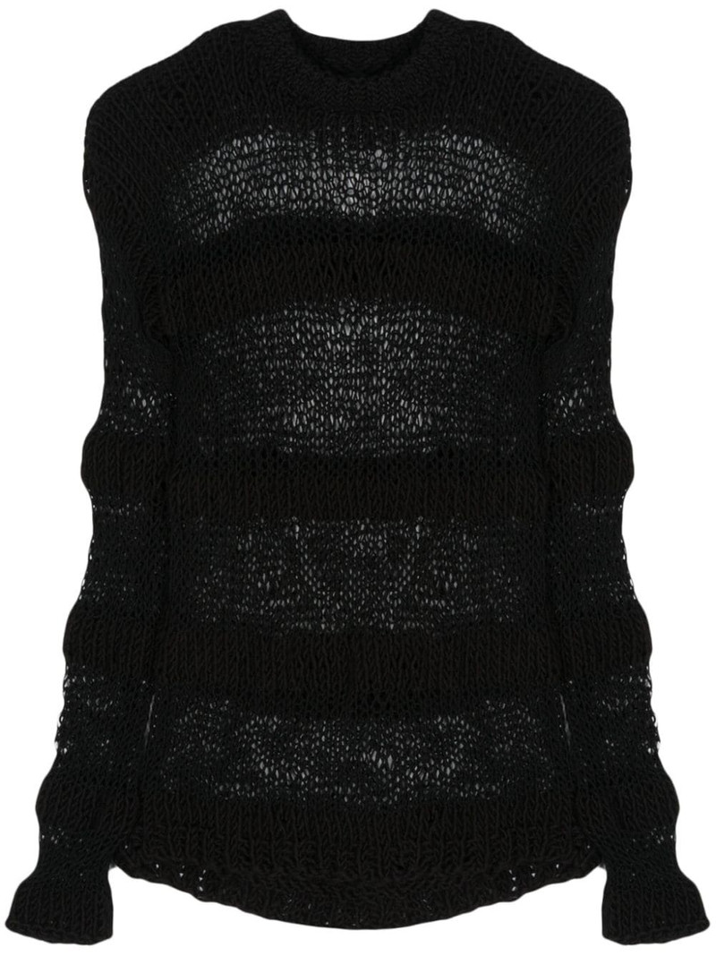 striped open-knit jumper 1