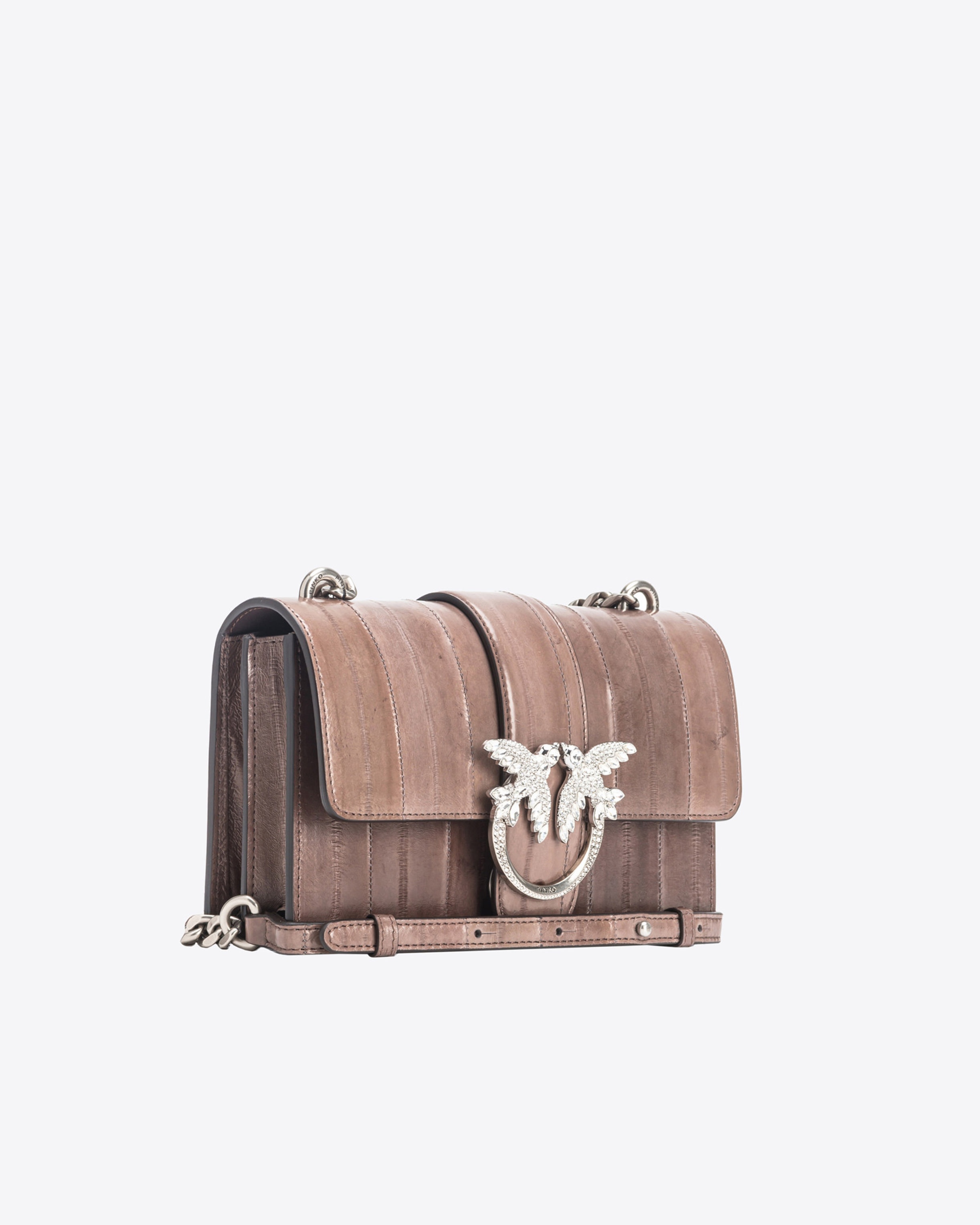 PINKO GALLERIA MINI LOVE BAG ONE IN EEL SKIN - 3