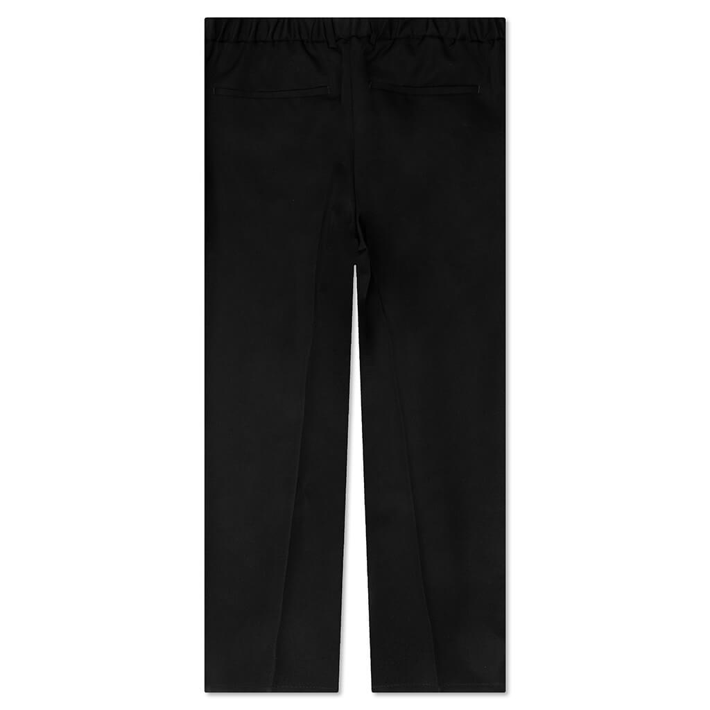 STRAIGHT LEG WOOL TROUSER - BLACK - 2