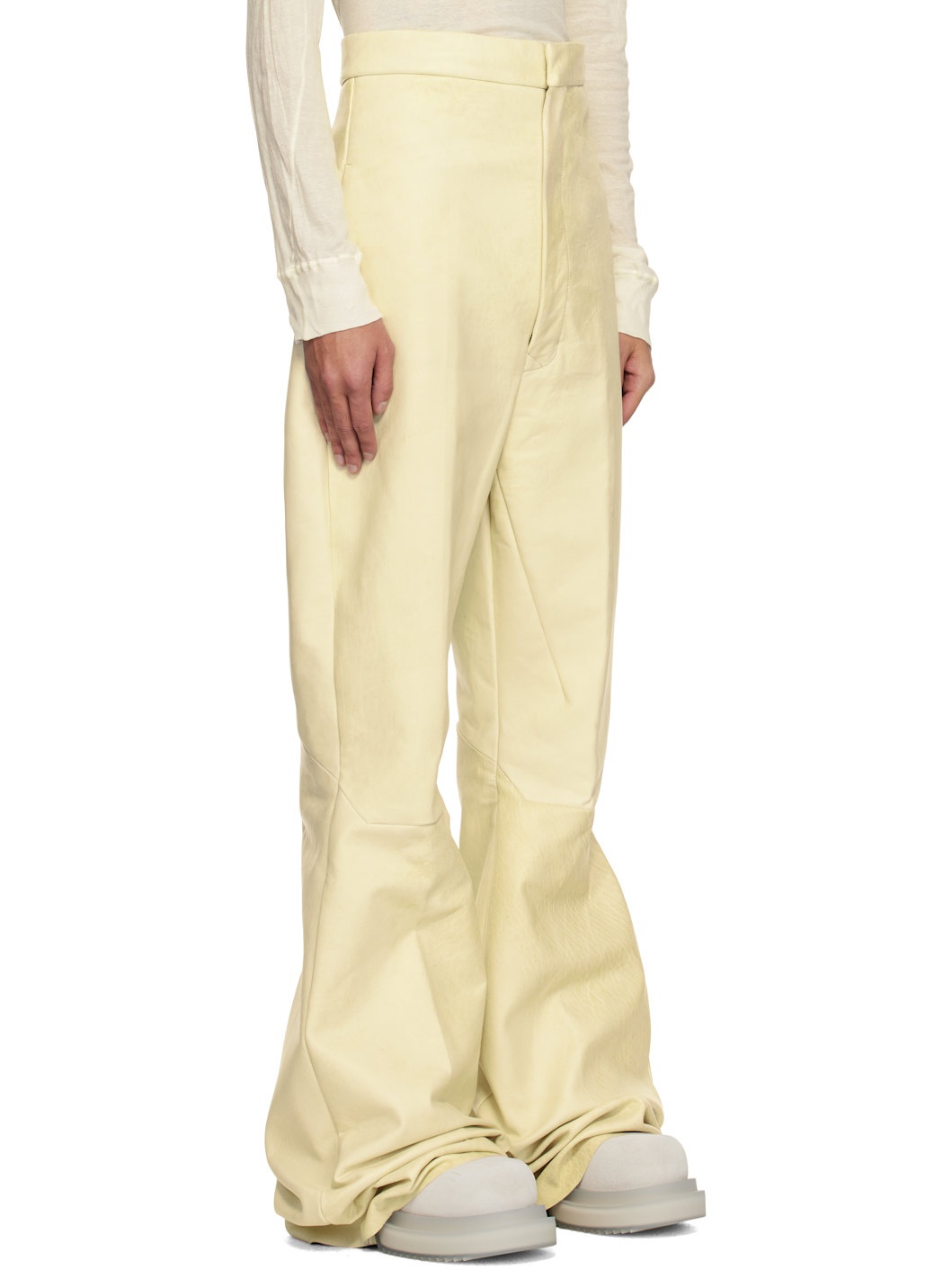 Beige Hollywood Dirt Bolan Leather Trousers - 2